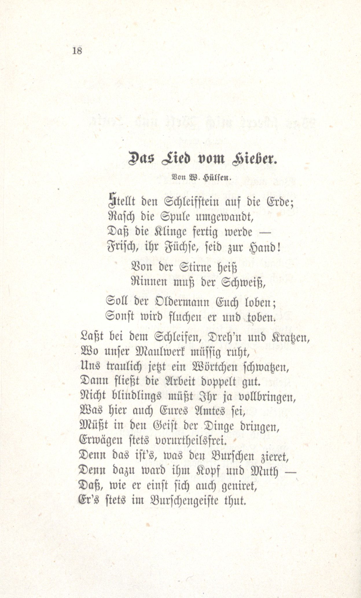 Das Lied vom Hieber (1880) | 1. (18) Haupttext