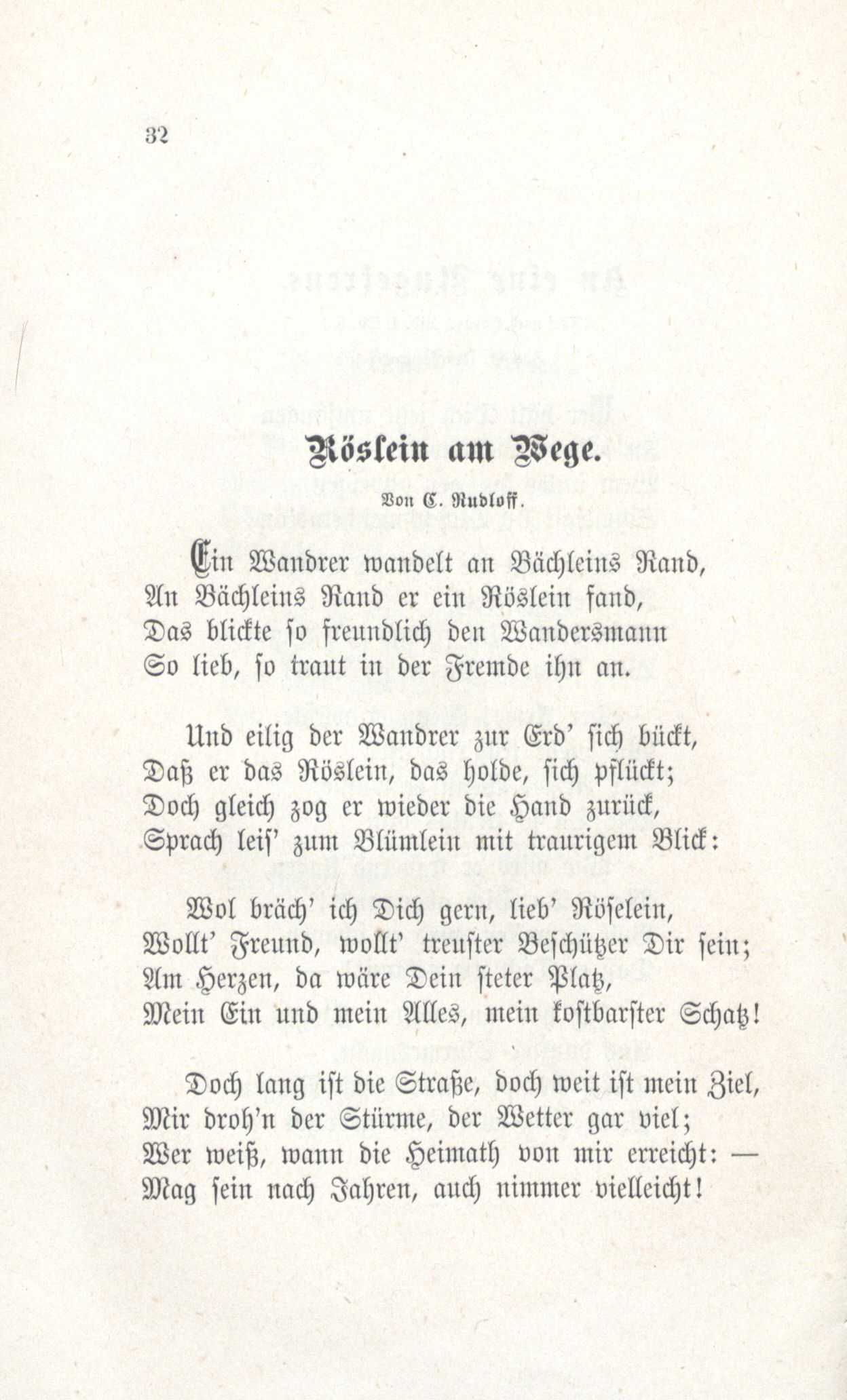 Röslein am Wege (1880) | 1. (32) Haupttext