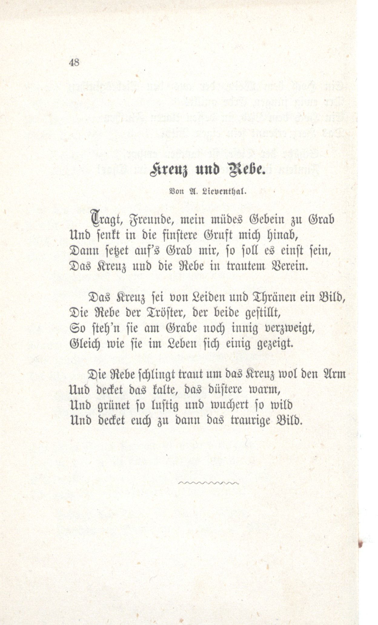 Kreuz und Rebe (1880) | 1. (48) Põhitekst