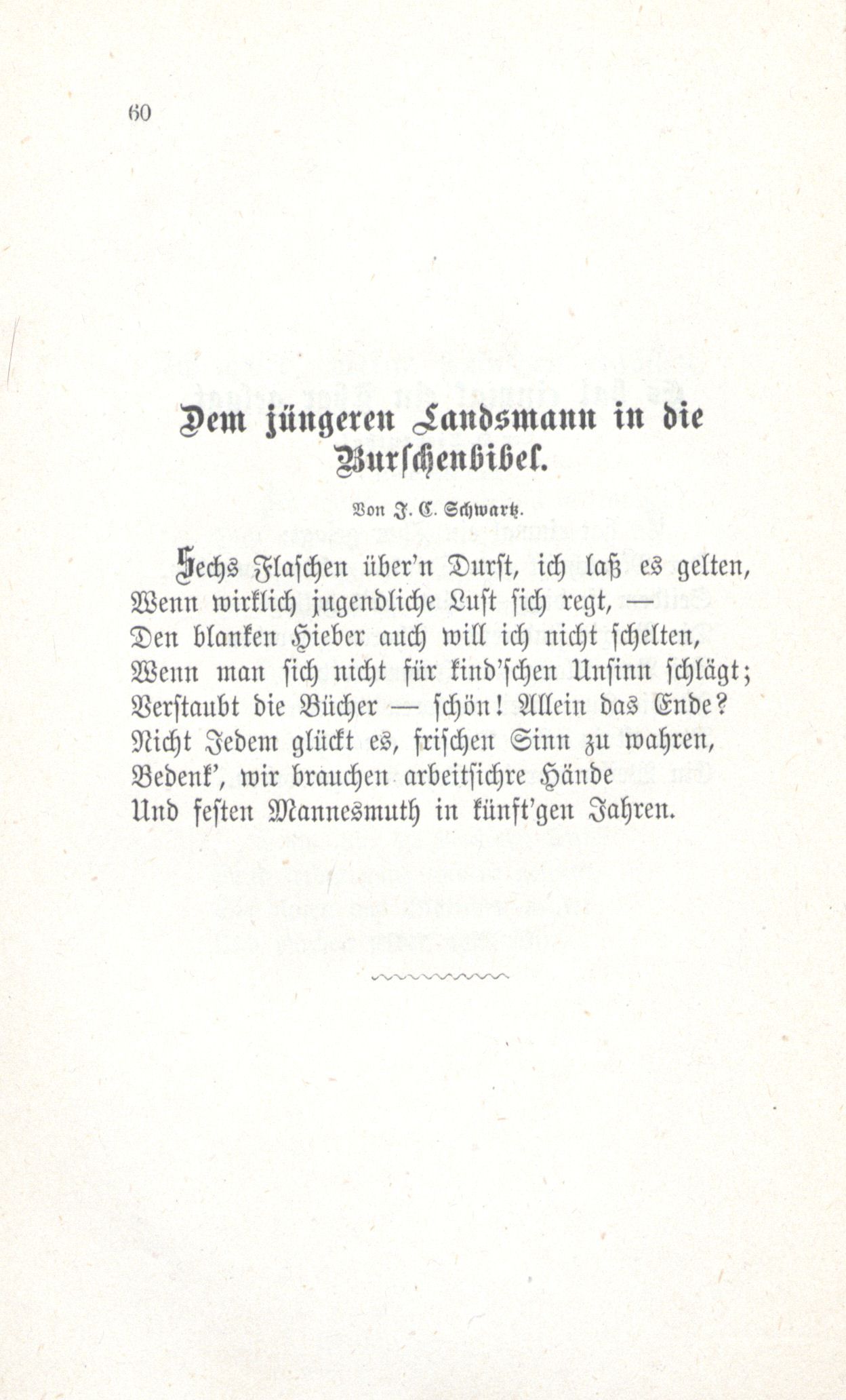 Dem jüngeren Landsmann in die Burschenbibel (1880) | 1. (60) Põhitekst