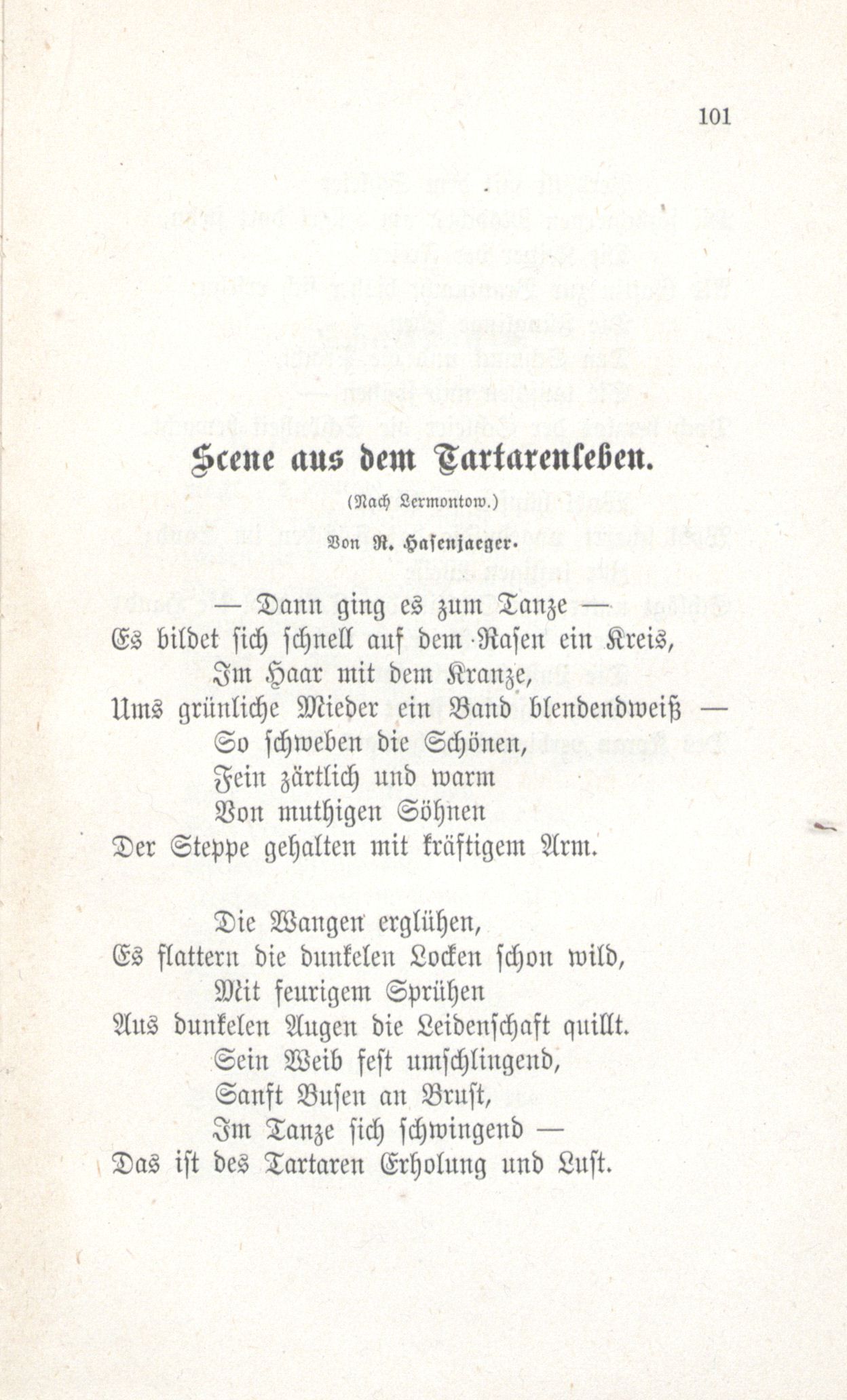 Scene aus dem Tartarenleben (1880) | 1. (101) Põhitekst