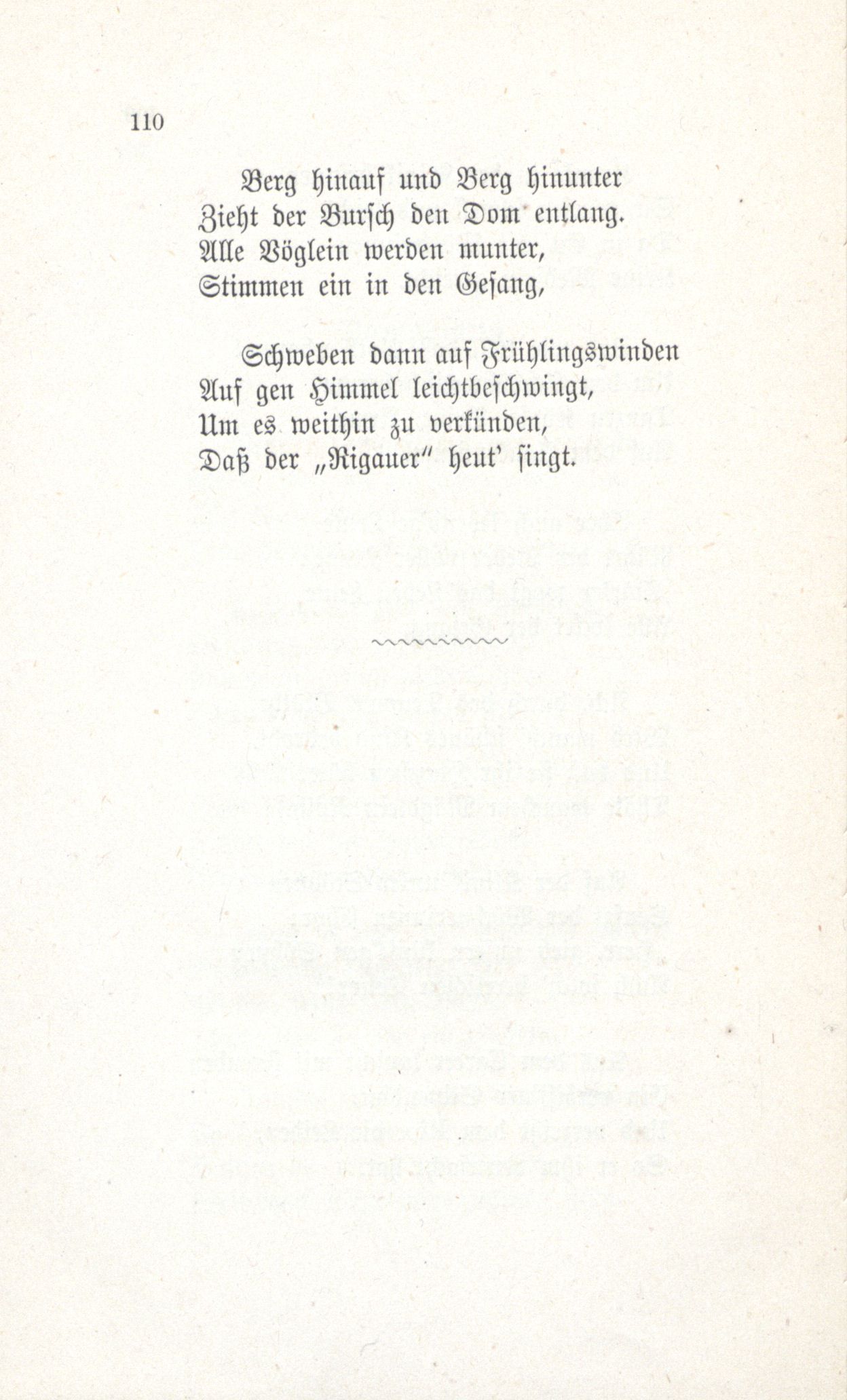 Erinnerung an die Fraternitas (1880) | 111. (110) Põhitekst