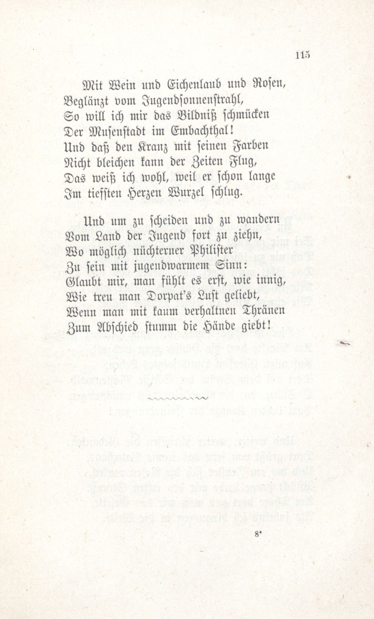 Erinnerung an die Fraternitas (1880) | 116. (115) Põhitekst