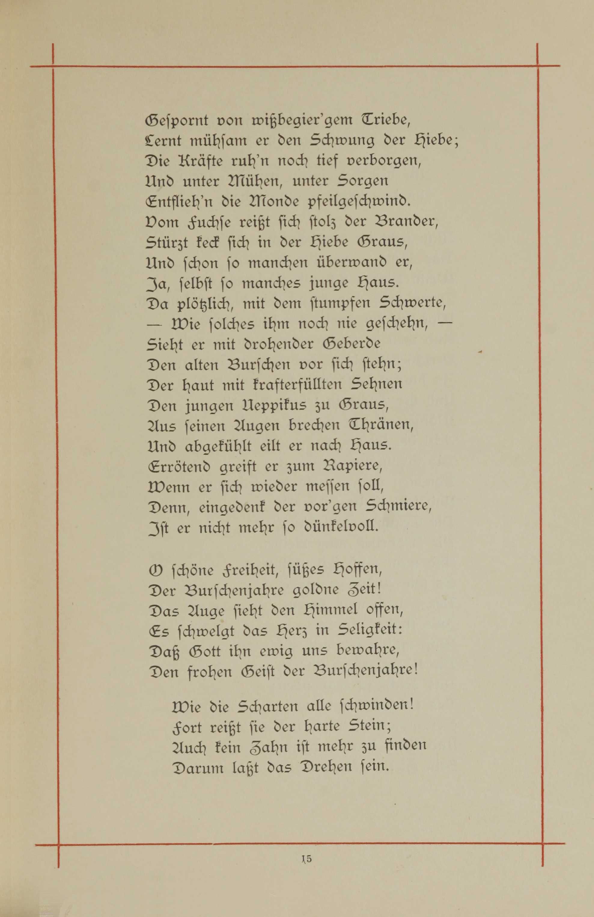 Erinnerung an die Fraternitas (1893) | 20. (15) Main body of text