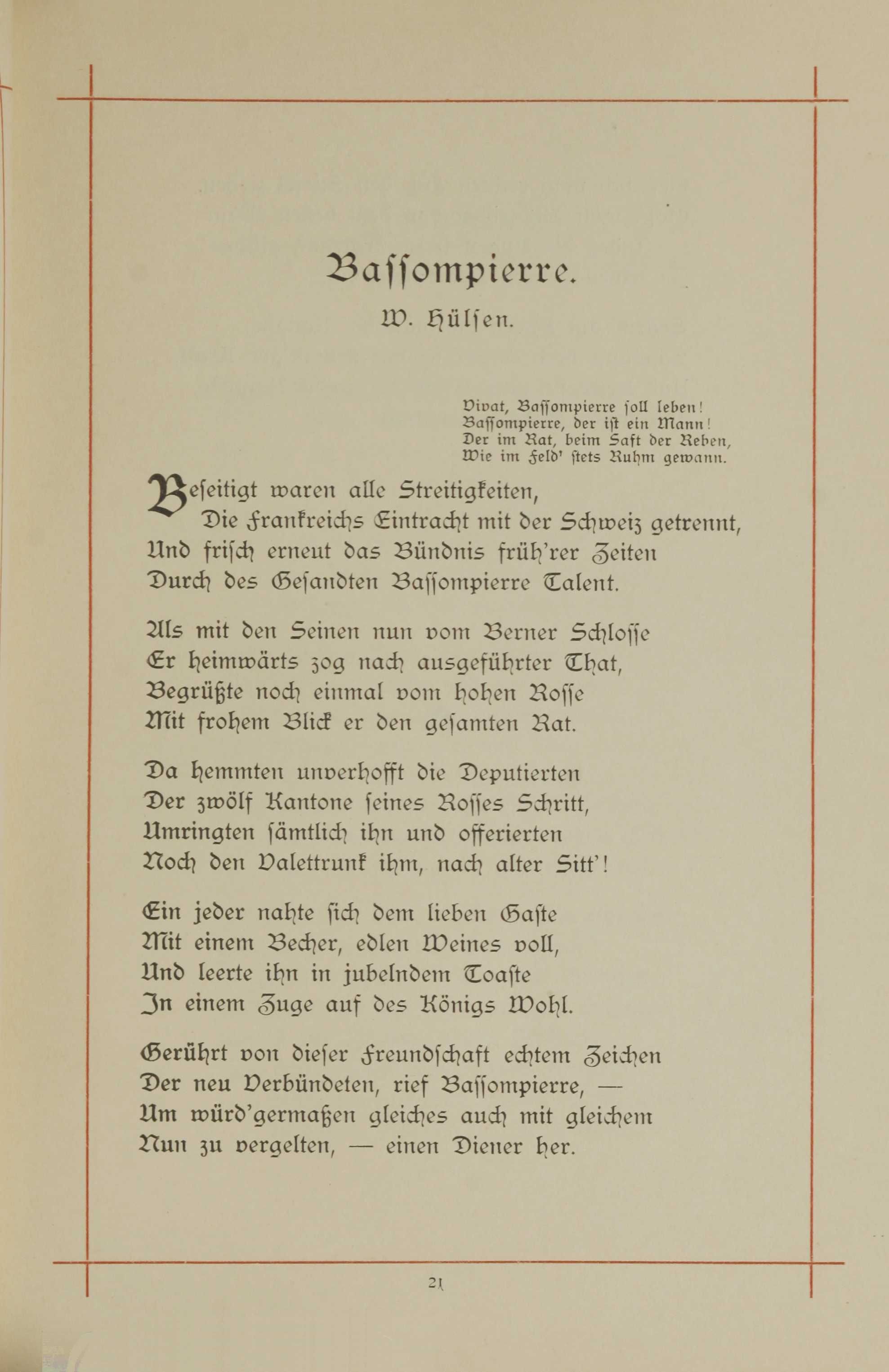 Bassompierre (1893) | 1. (21) Основной текст