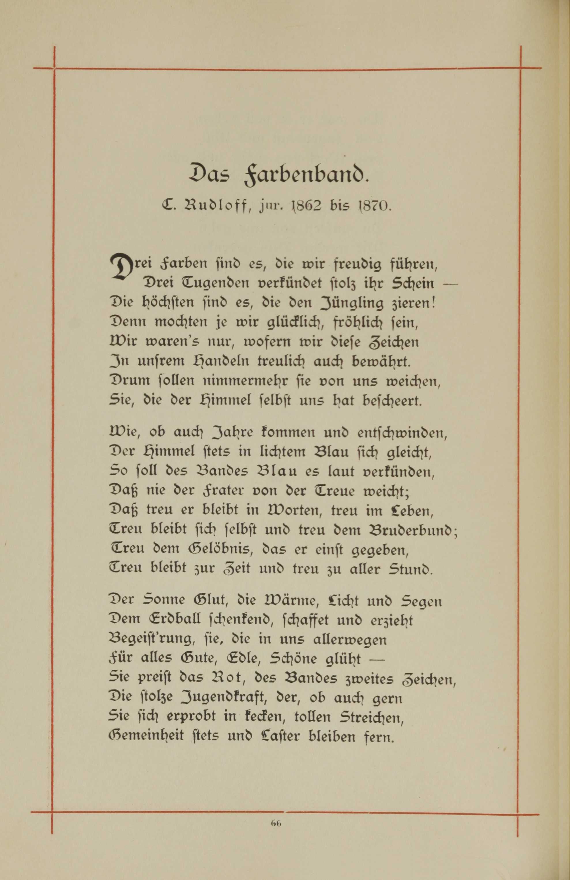 Erinnerung an die Fraternitas (1893) | 71. (66) Haupttext