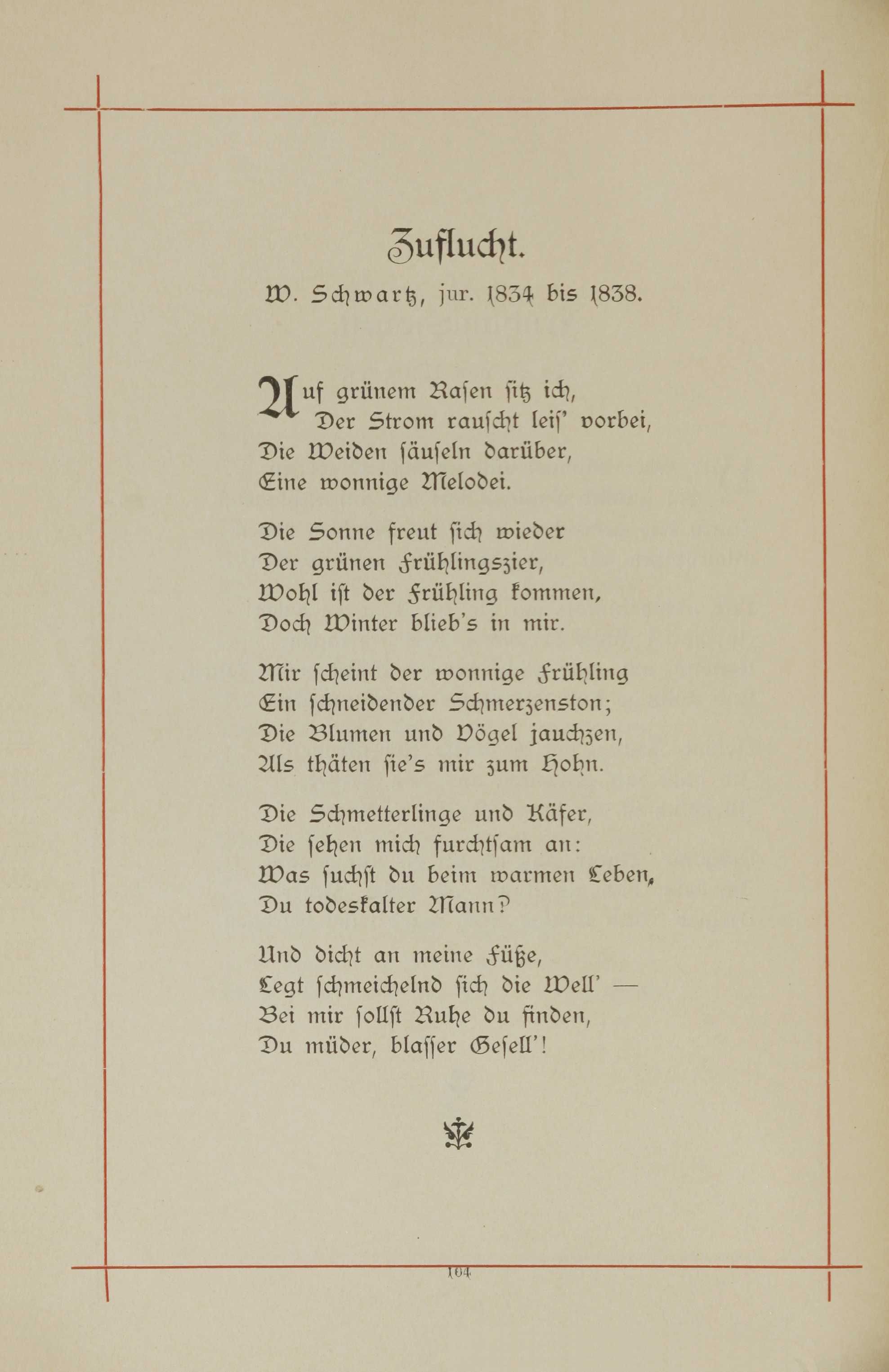 Zuflucht (1893) | 1. (104) Основной текст