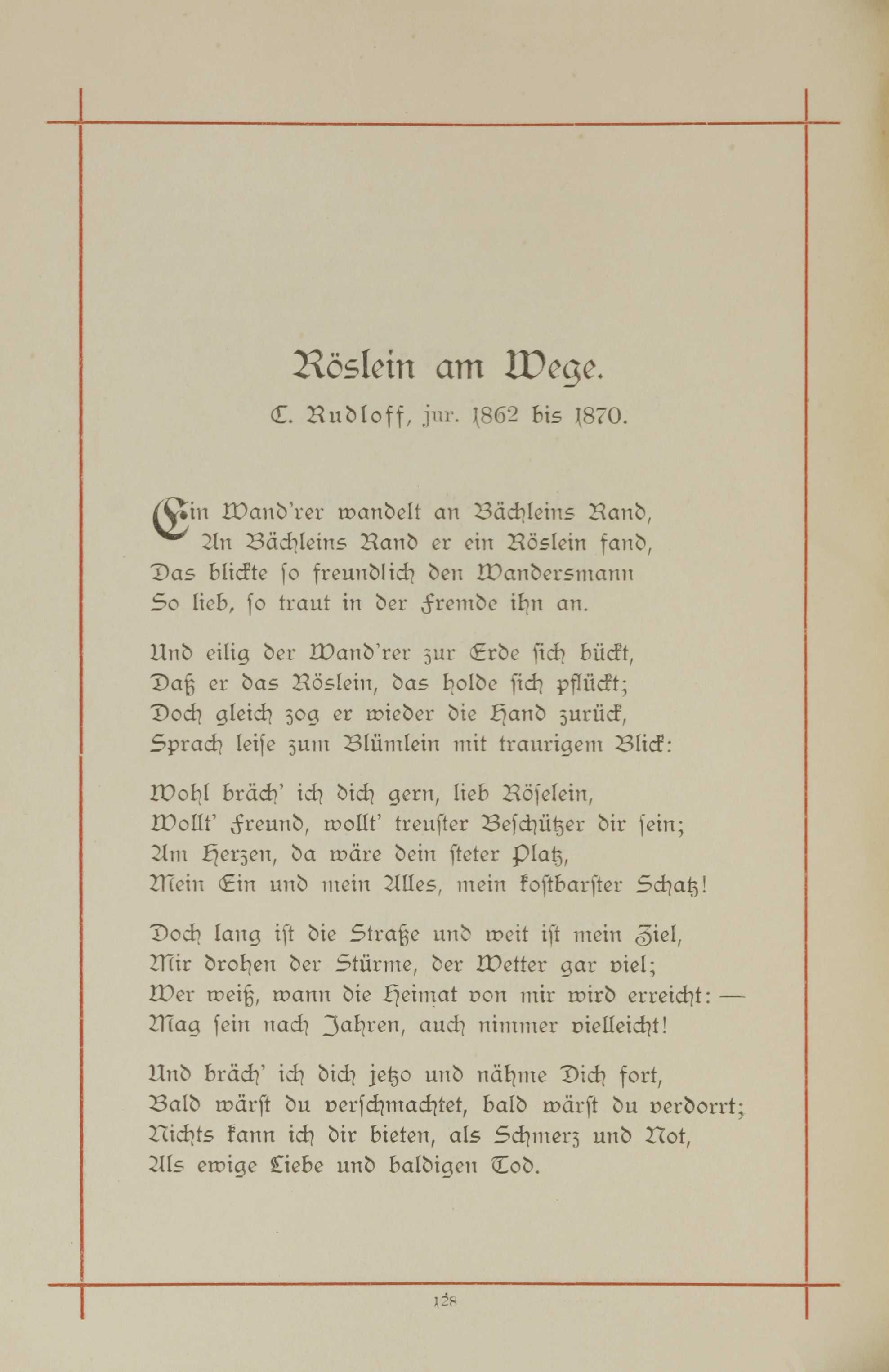 Röslein am Wege (1893) | 1. (128) Põhitekst