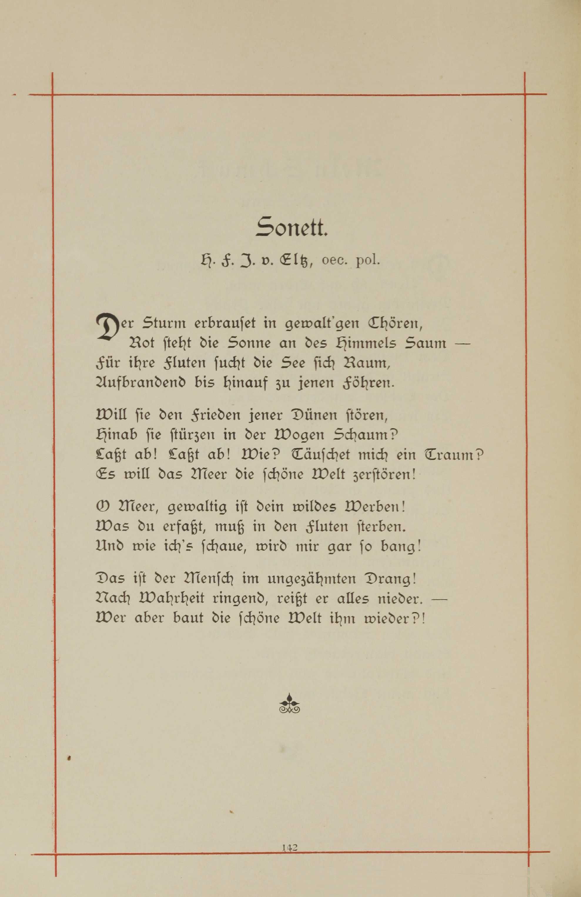 Sonett (1893) | 1. (142) Основной текст