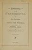 Erinnerung an die Fraternitas (1893) | 2. Titelblatt