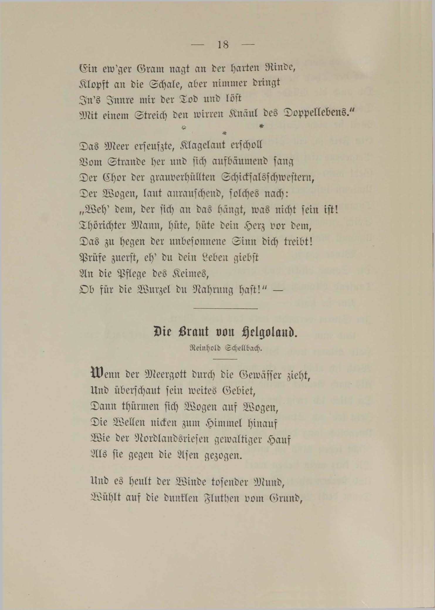 Die Braut von Helgoland (1890) | 1. (18) Põhitekst