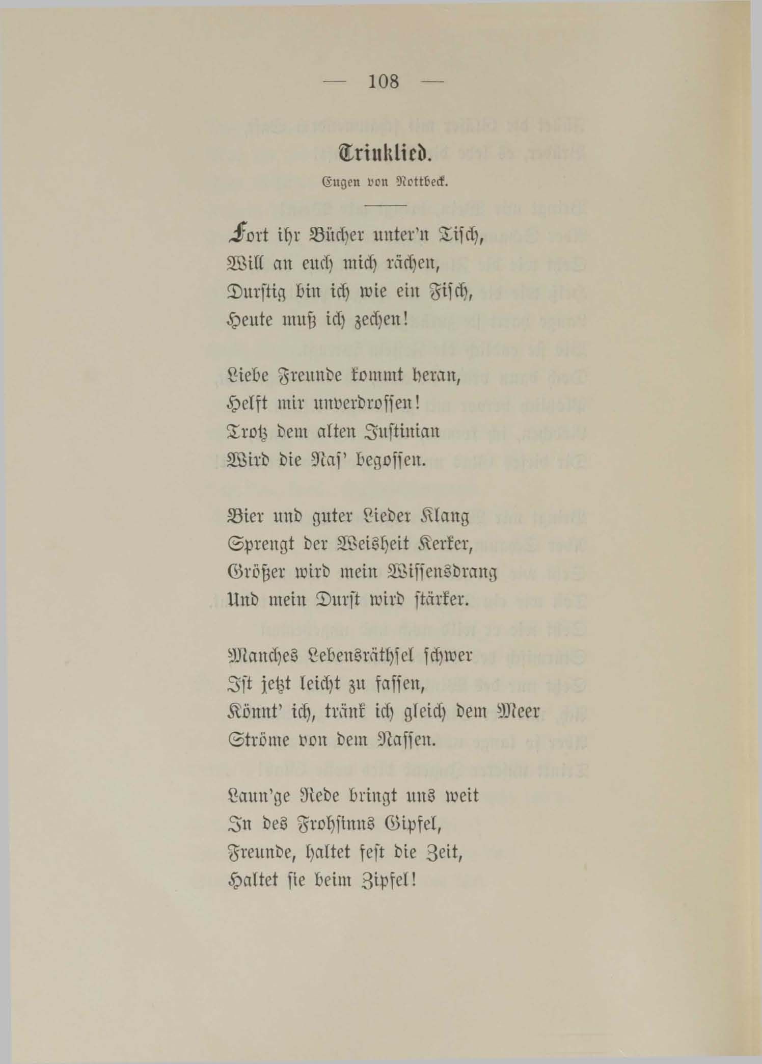 Trinklied (1890) | 1. (108) Main body of text