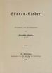 Estonen-Lieder (1890) | 2. Title page