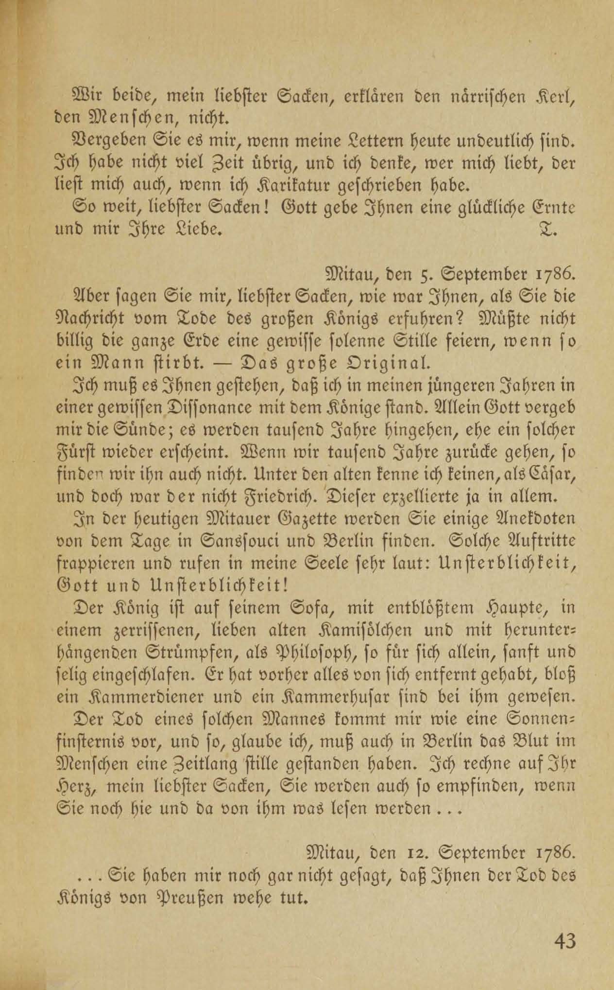 Freundesbriefe eines altkurischen Originals (1917 ?) | 5. (43) Main body of text