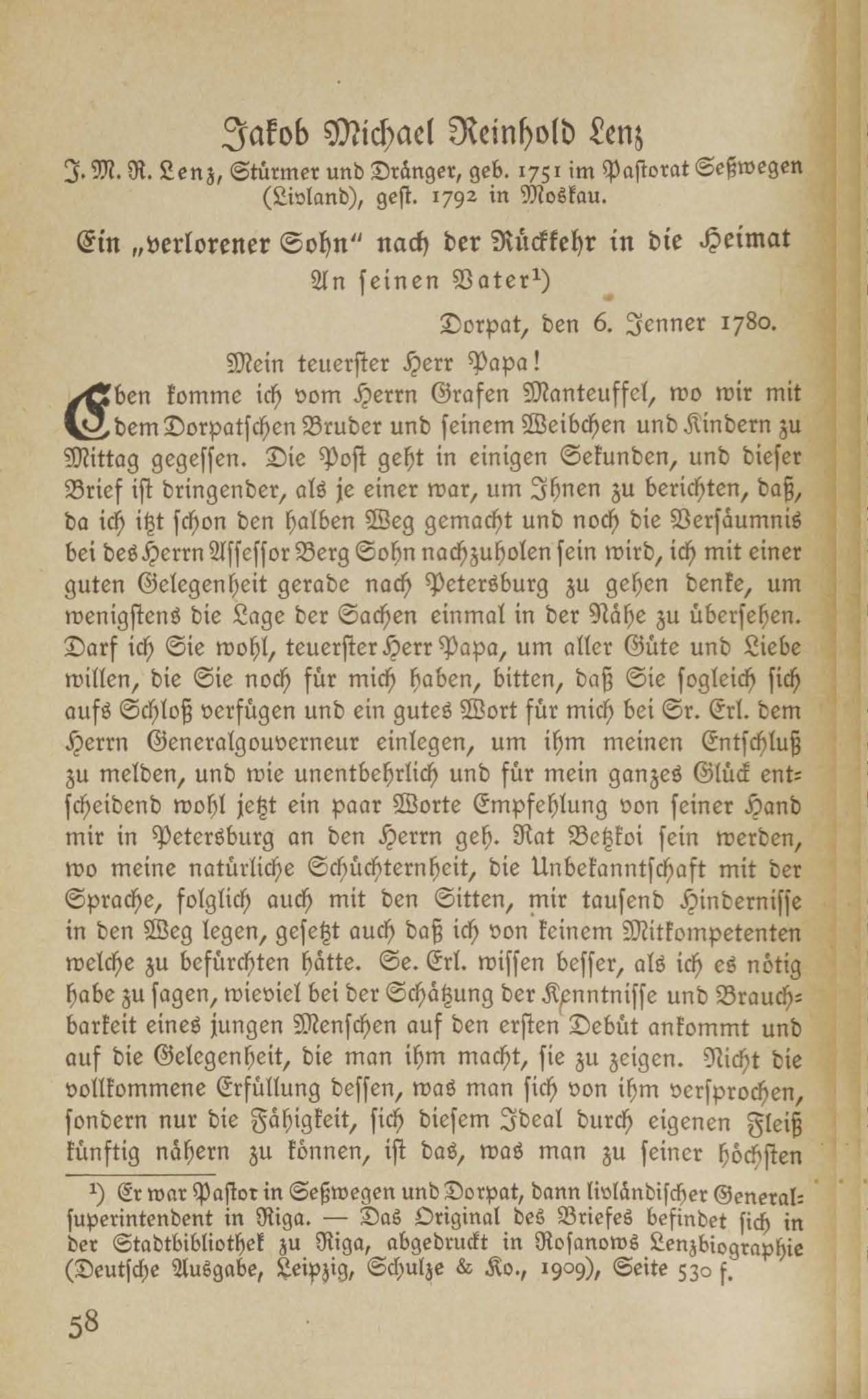 Baltische Briefe aus zwei Jahrhunderten (1917 ?) | 53. (58) Main body of text