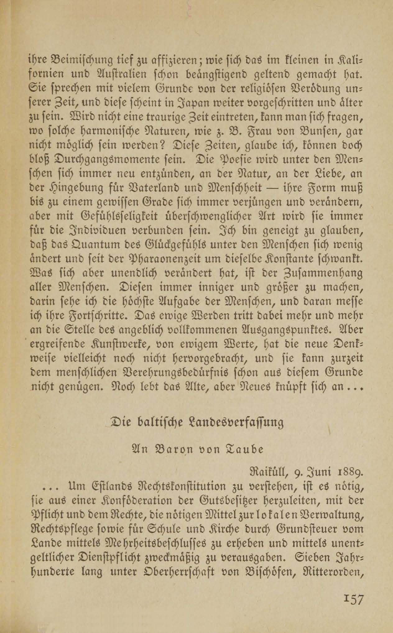 Baltische Briefe aus zwei Jahrhunderten (1917 ?) | 152. (157) Main body of text