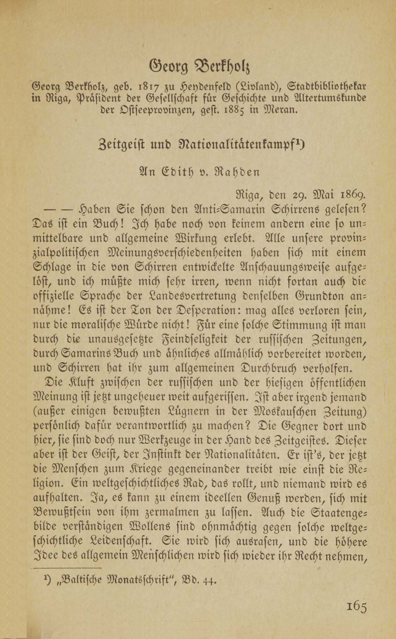 Zeitgeist und Nationalitätenkampf (1917 ?) | 1. (165) Põhitekst