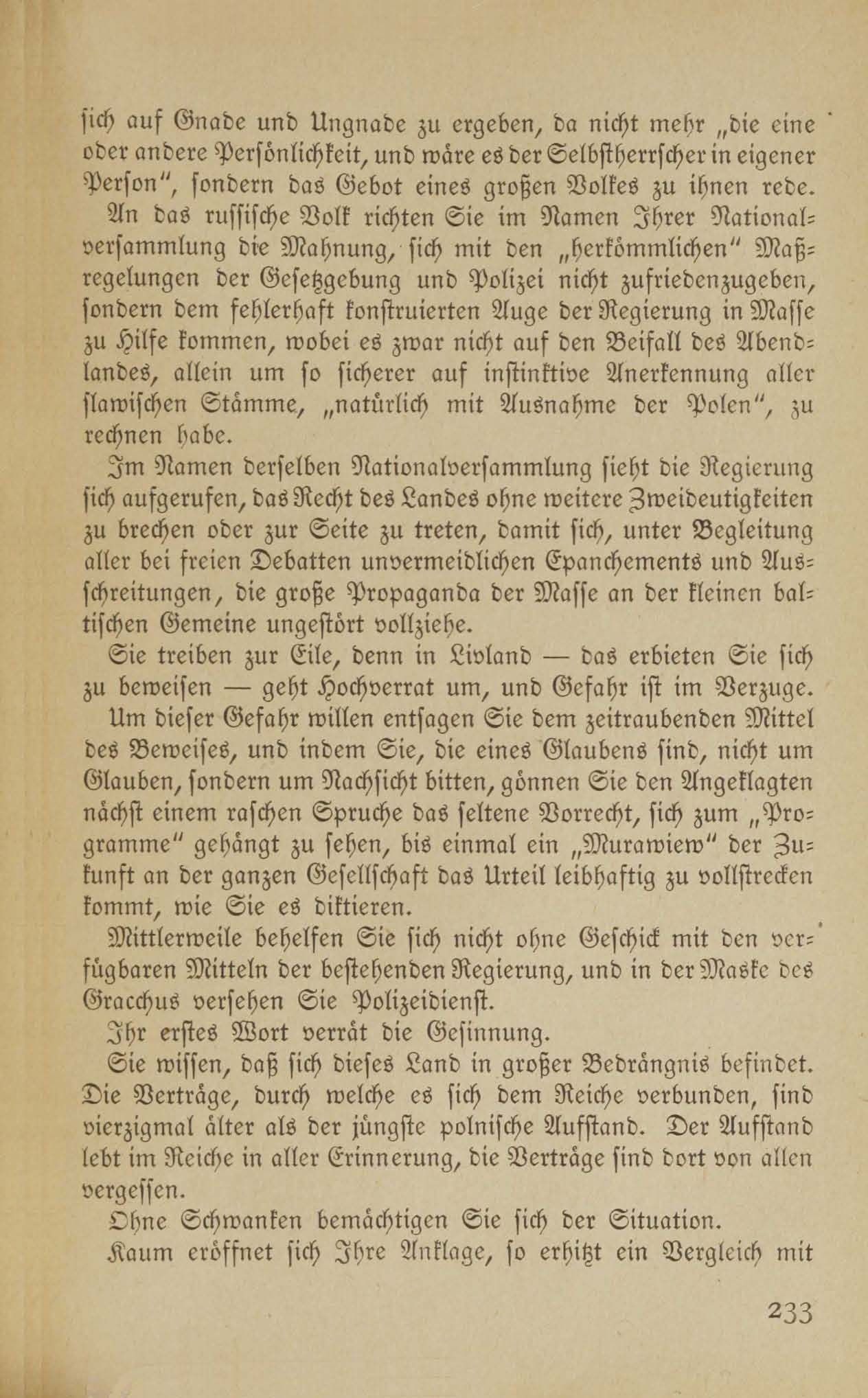 Baltische Briefe aus zwei Jahrhunderten (1917 ?) | 228. (233) Main body of text