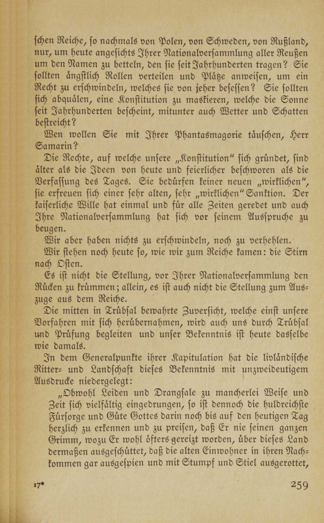 Baltische Briefe aus zwei Jahrhunderten (1917 ?) | 254. (259) Haupttext