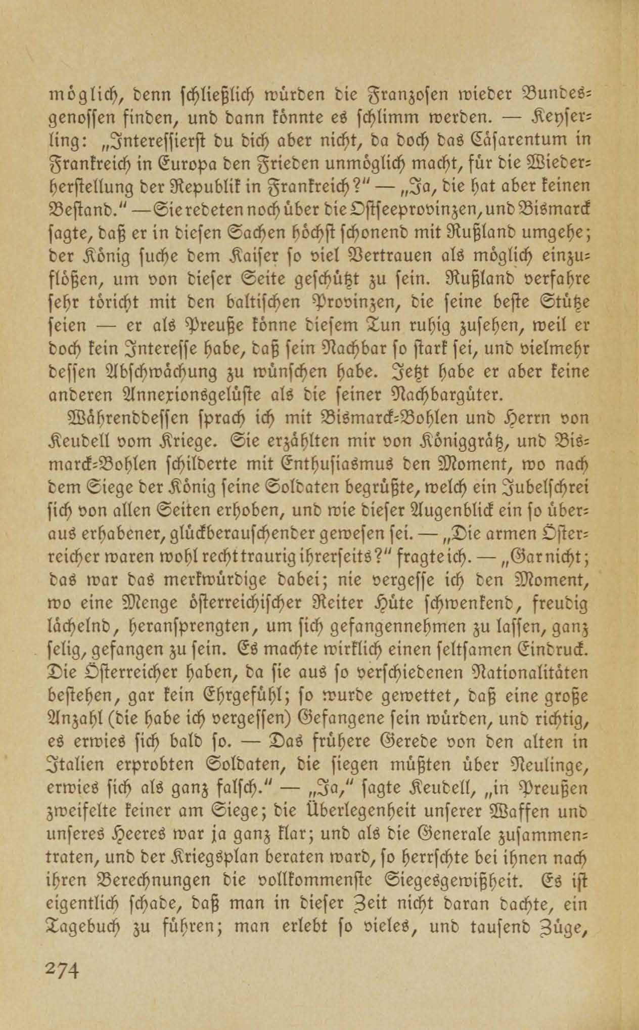 Einige Tage in Varzin (1917 ?) | 6. (274) Main body of text