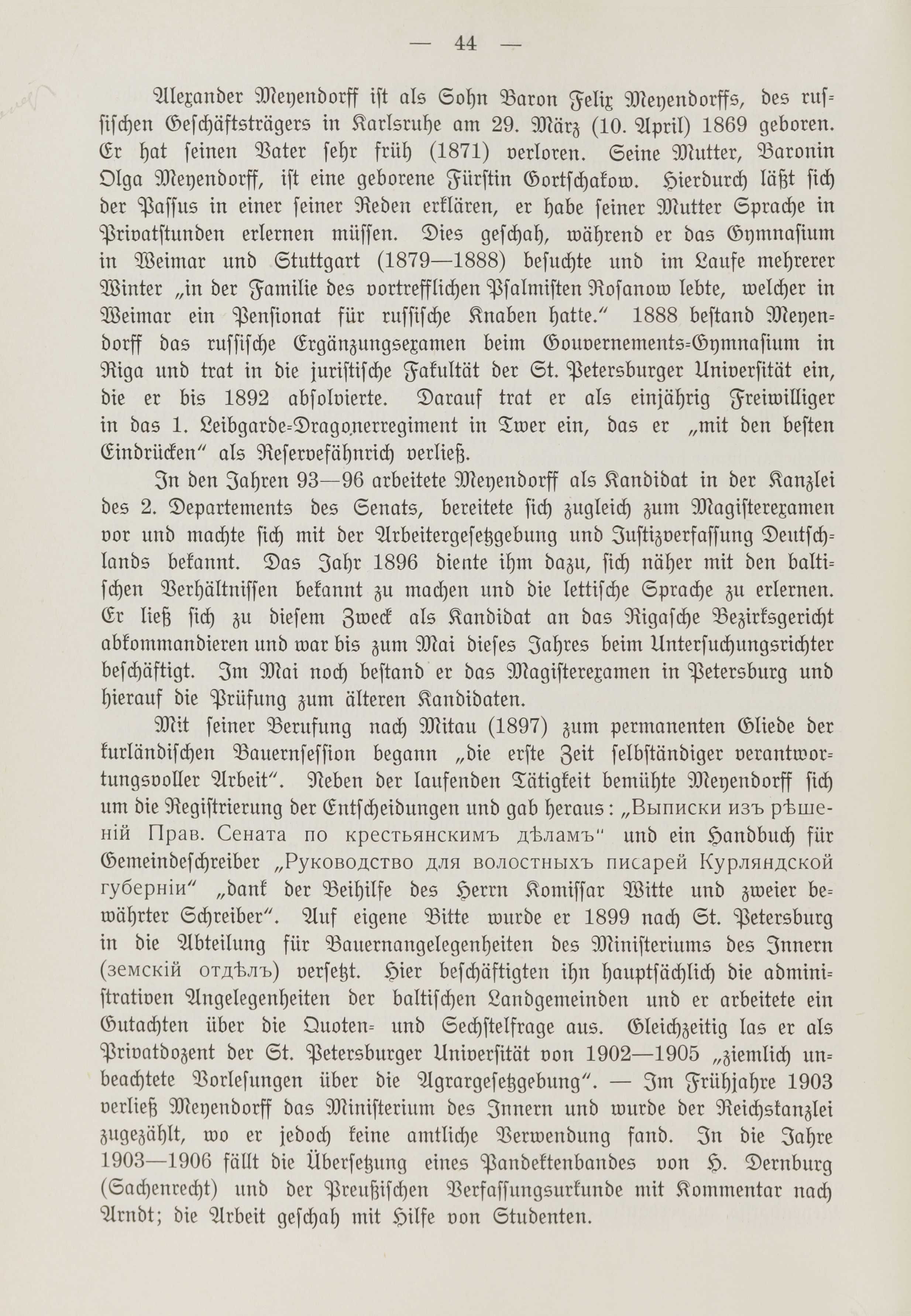 Deutsche Monatsschrift für Russland [1] (1912) | 51. (44) Основной текст