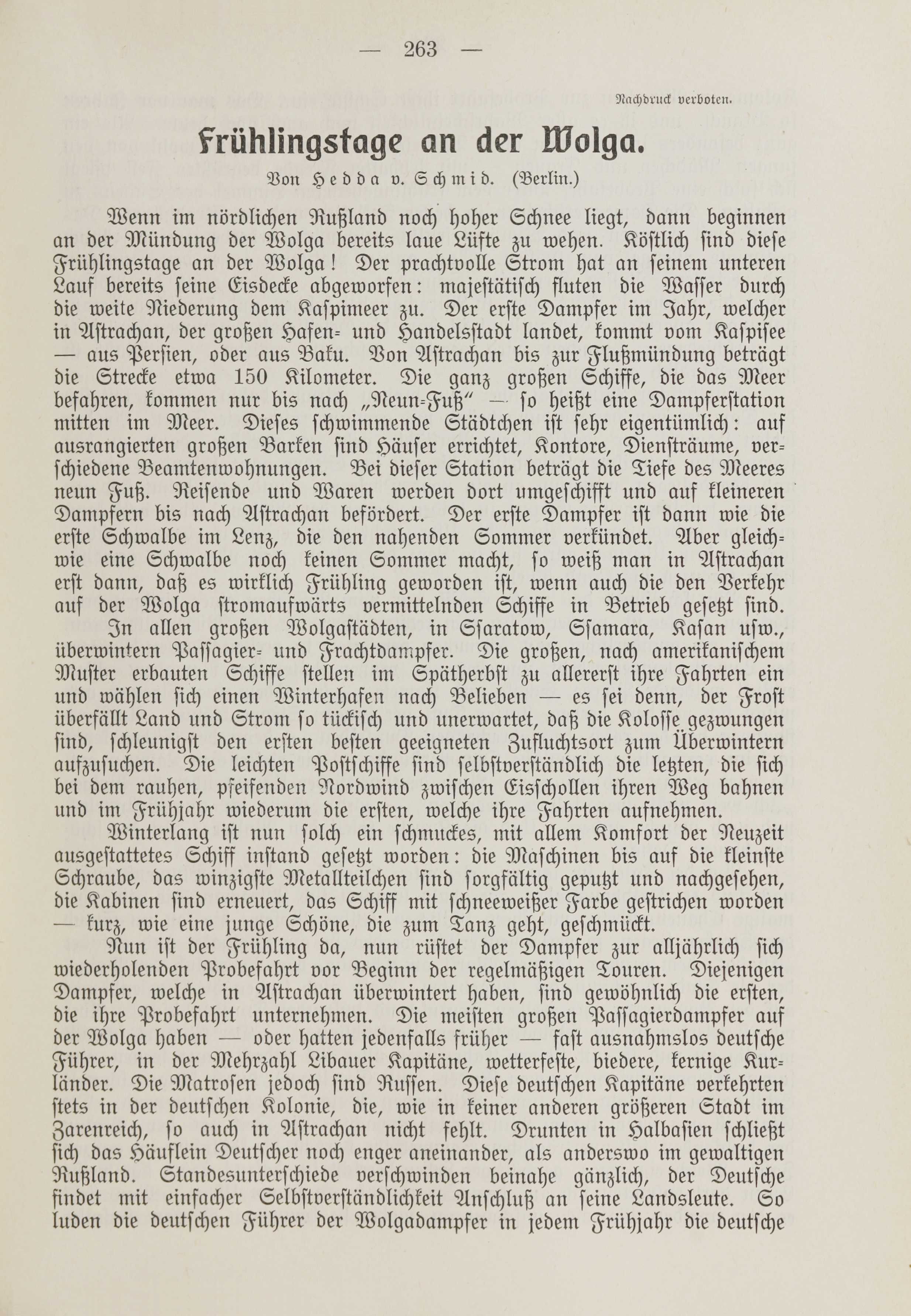Frühlingstage an der Wolga (1912) | 1. (263) Haupttext