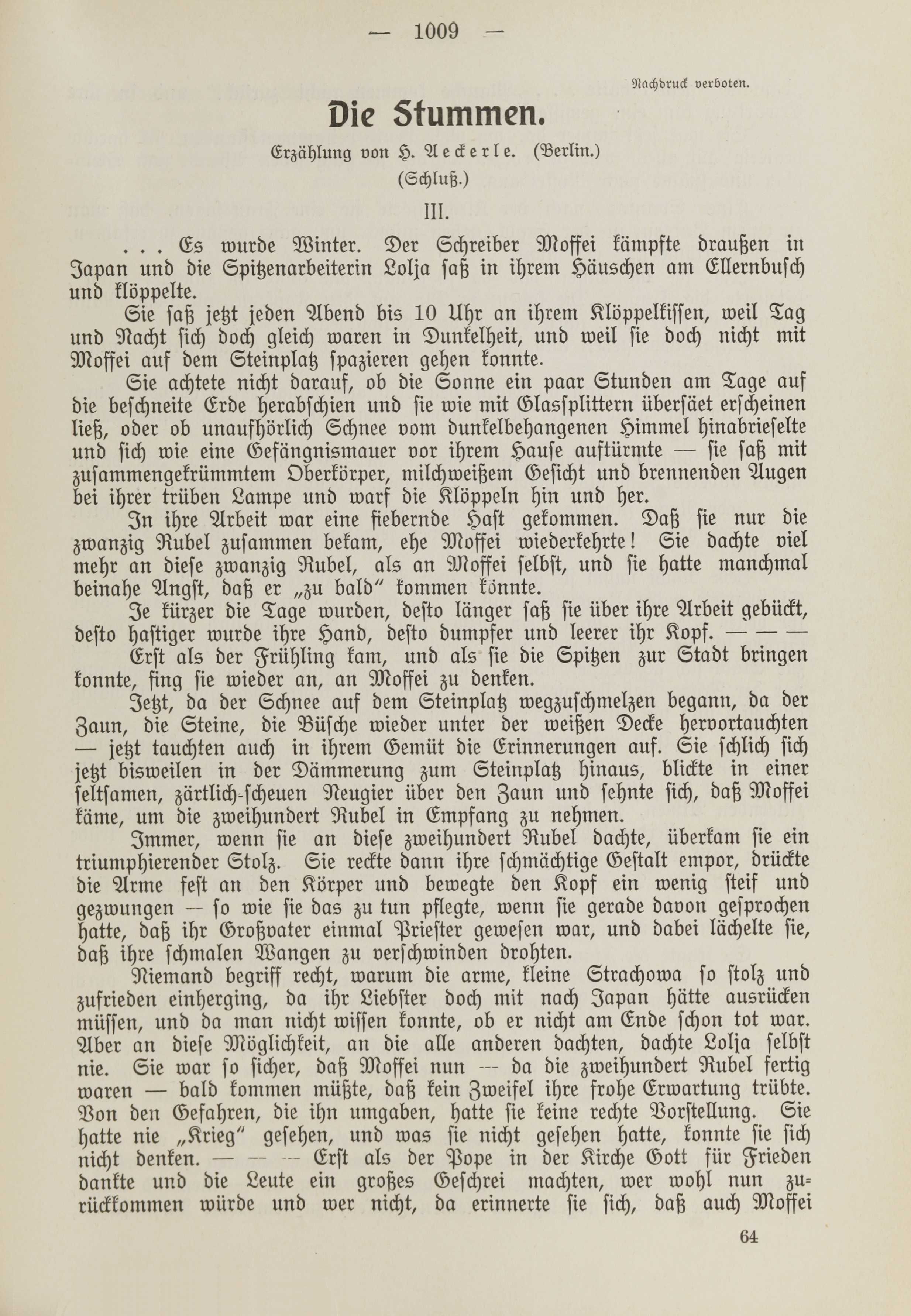 Deutsche Monatsschrift für Russland [1] (1912) | 1017. (1009) Основной текст