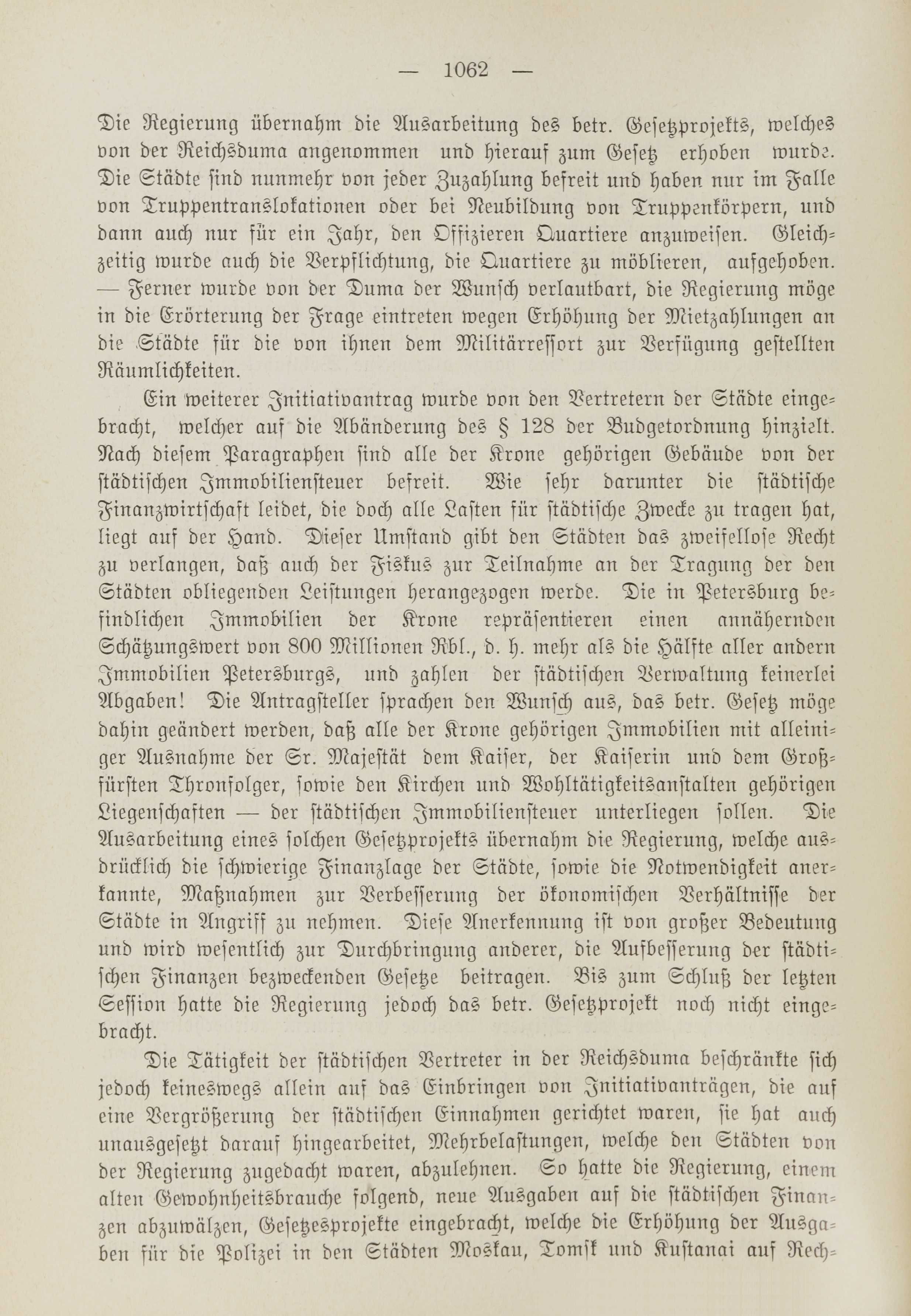 Deutsche Monatsschrift für Russland [1] (1912) | 1070. (1062) Main body of text