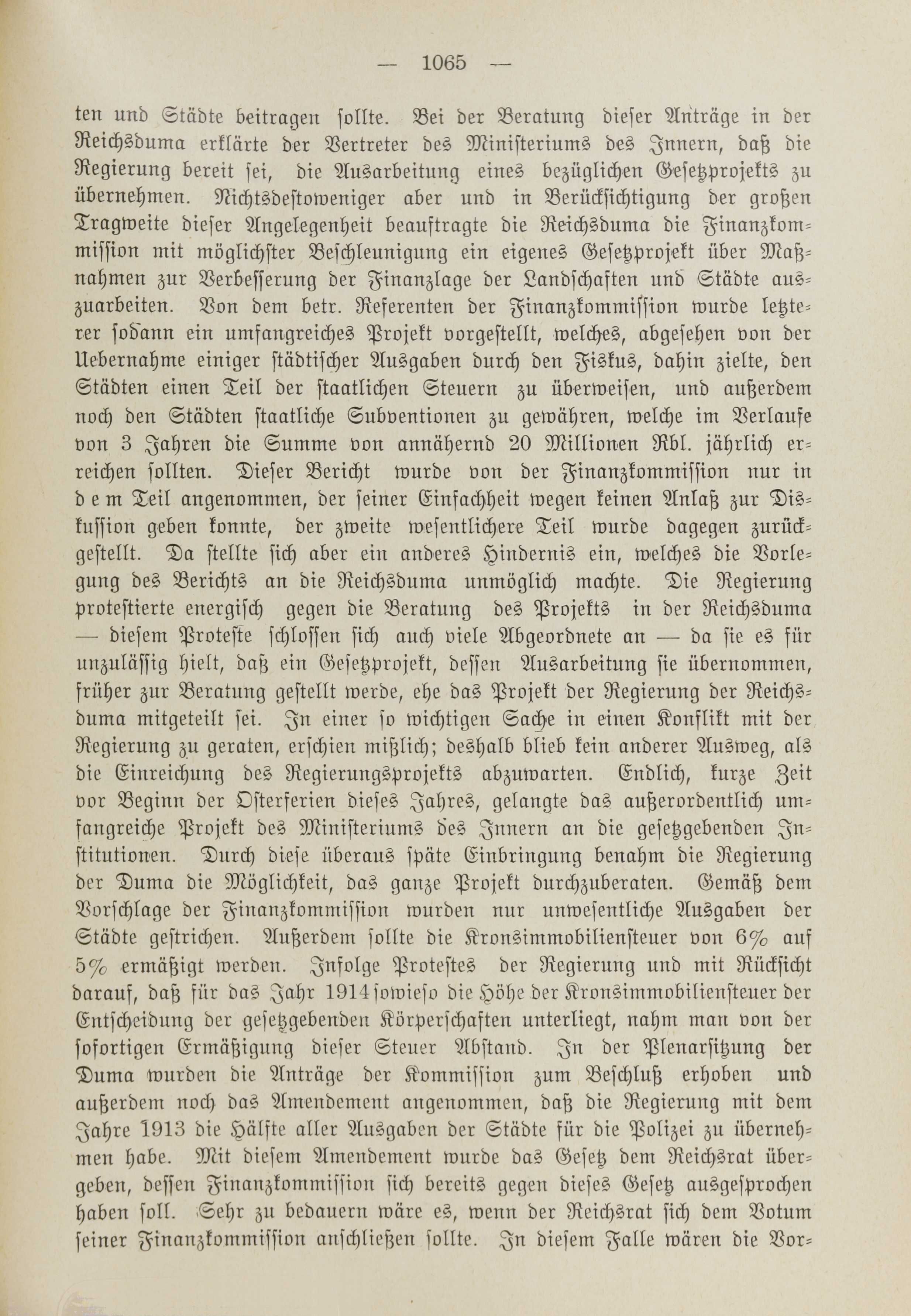 Deutsche Monatsschrift für Russland [1] (1912) | 1073. (1065) Основной текст