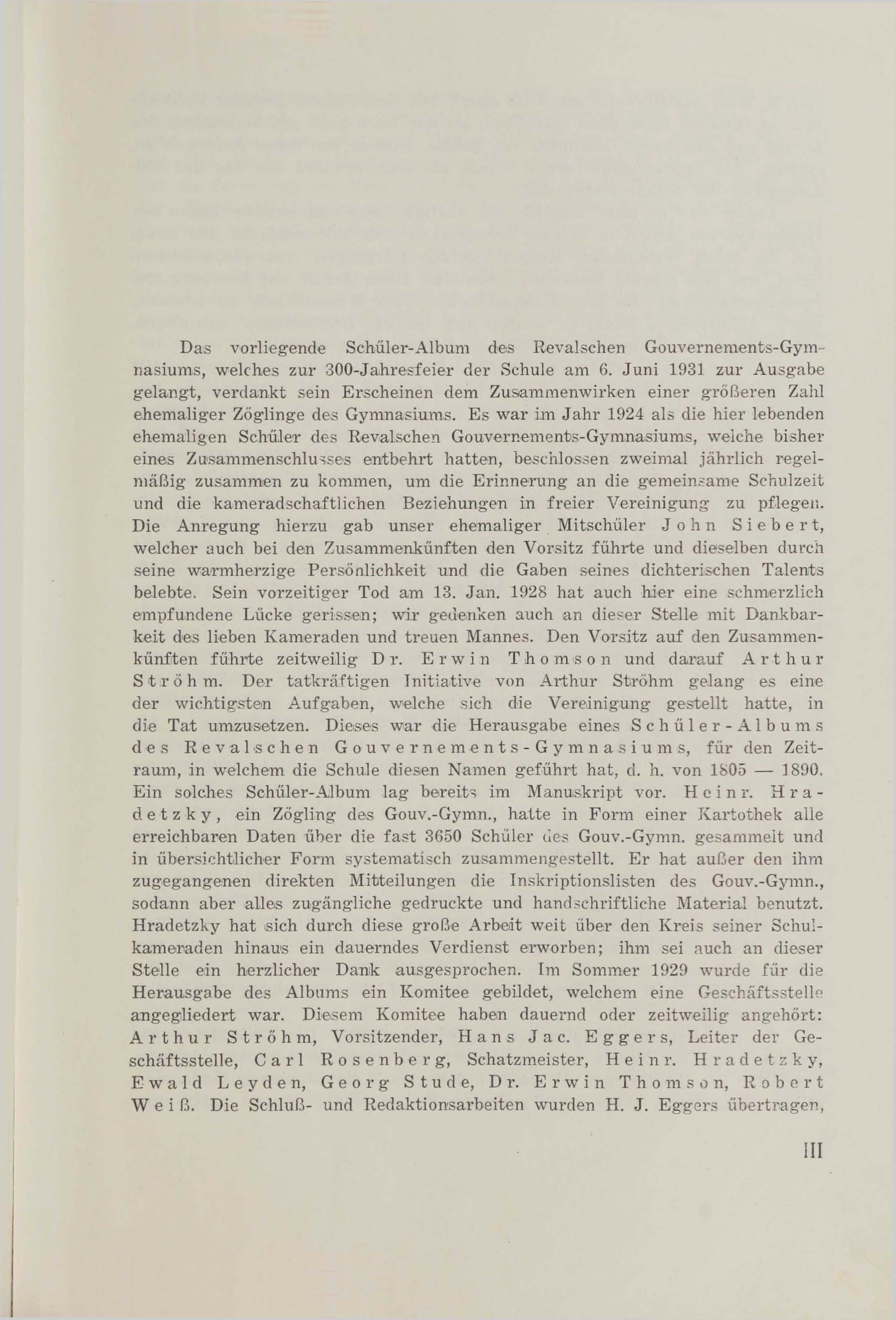 Schüler-Verzeichnis des Revalschen Gouvernements-Gymnasiums 1805–1890 (1931) | 5. (III) Põhitekst