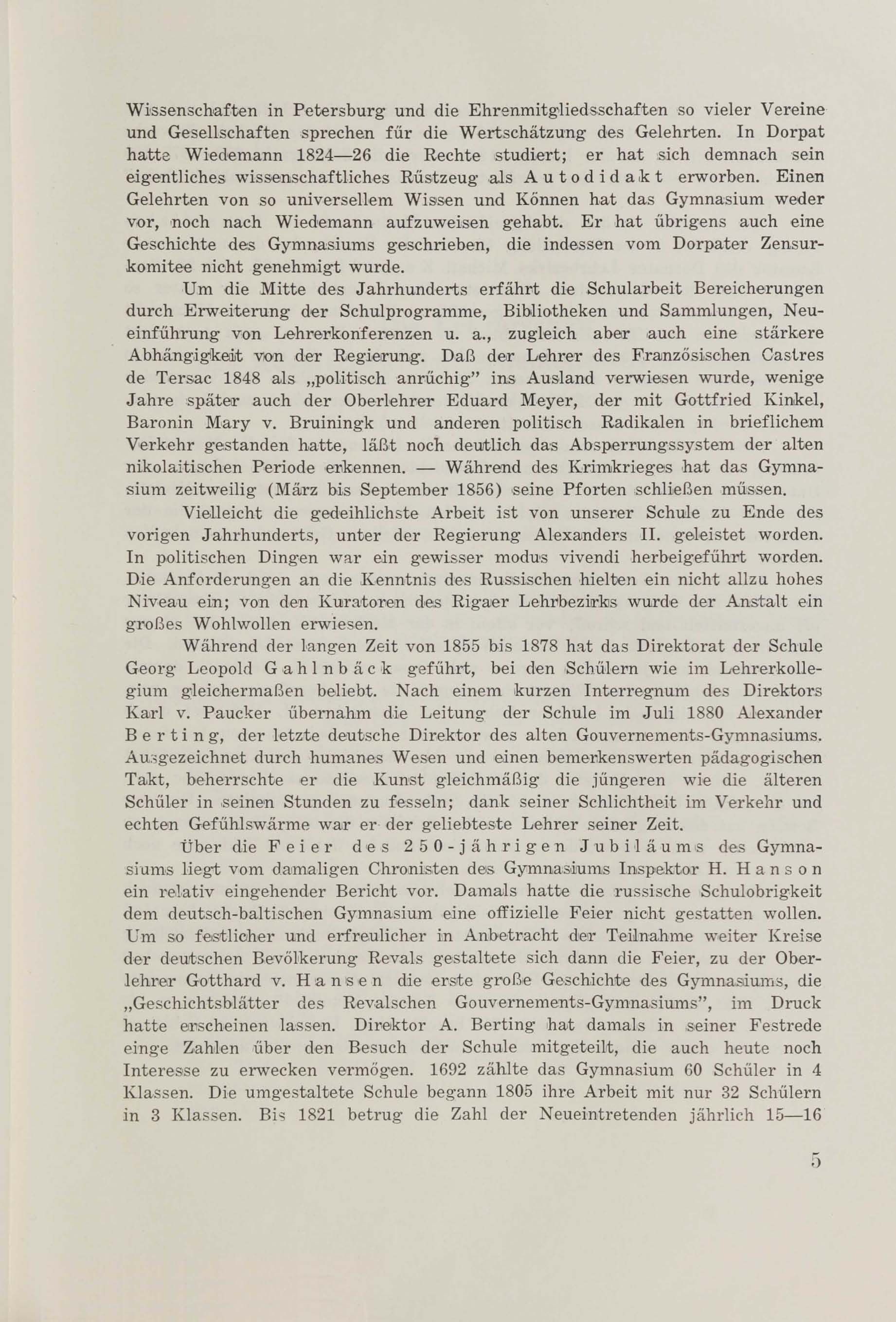 Schüler-Verzeichnis des Revalschen Gouvernements-Gymnasiums 1805–1890 (1931) | 16. (5) Основной текст