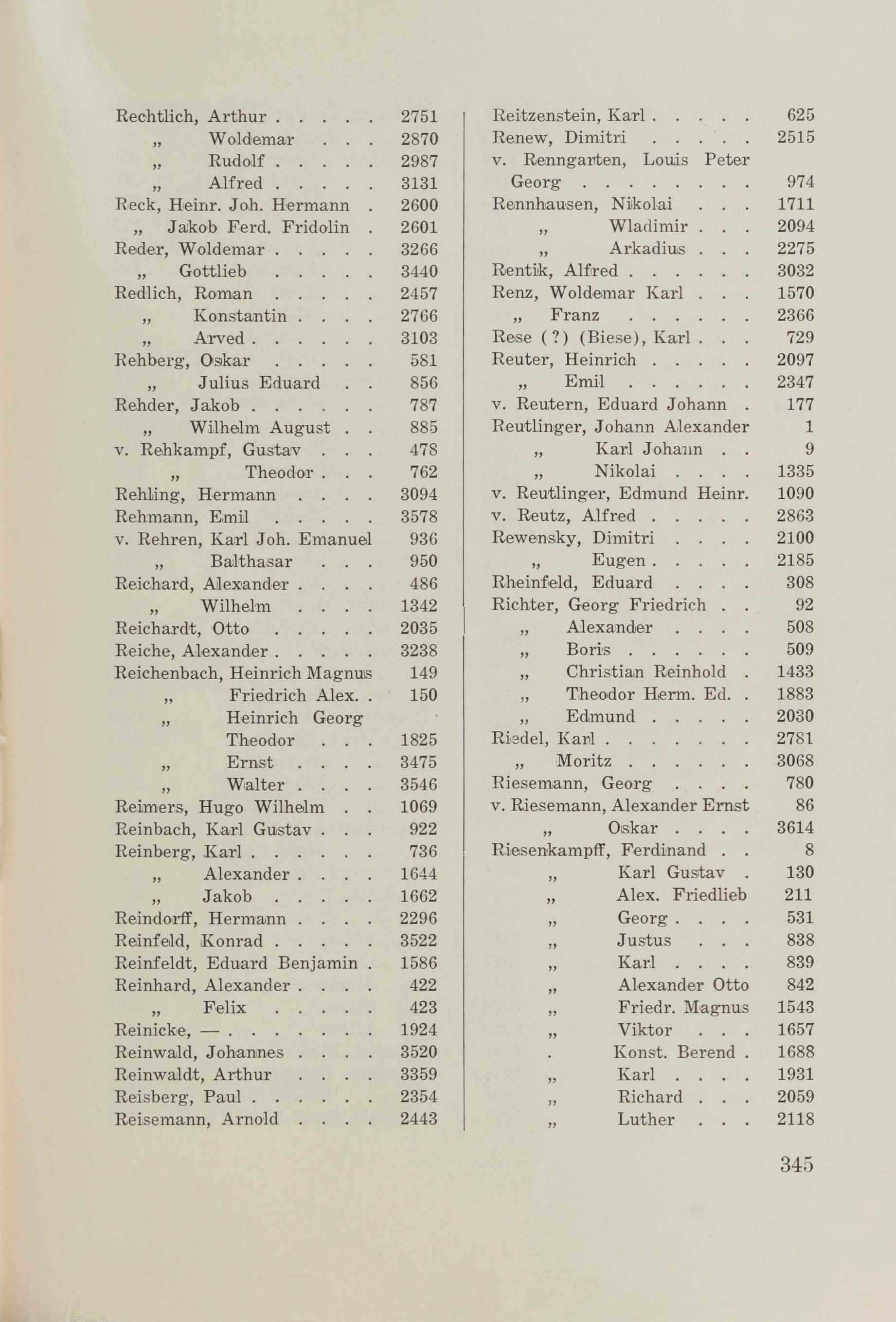 Schüler-Verzeichnis des Revalschen Gouvernements-Gymnasiums 1805–1890 (1931) | 355. (345) Основной текст