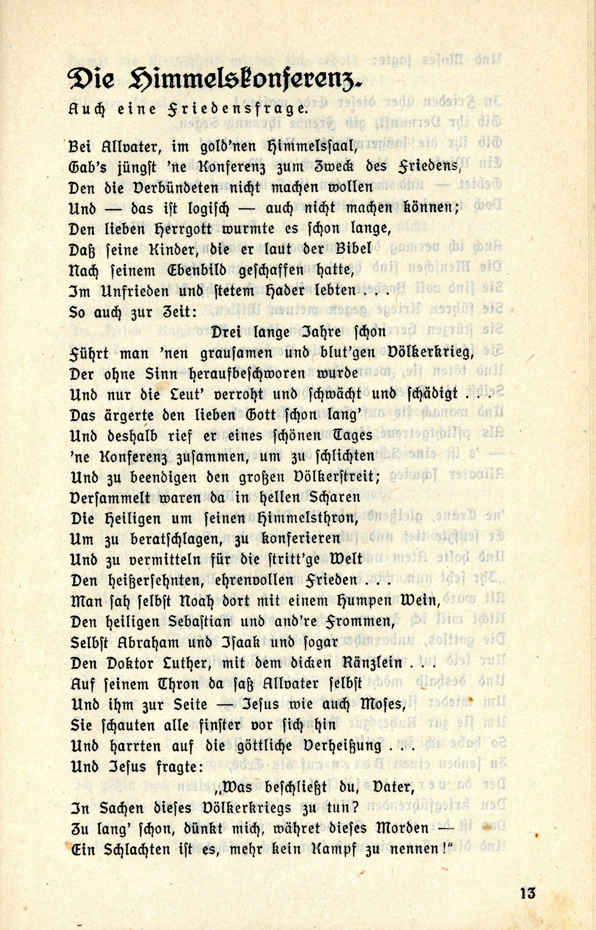Der Balte im Maulkorb (1917) | 14. (13) Main body of text
