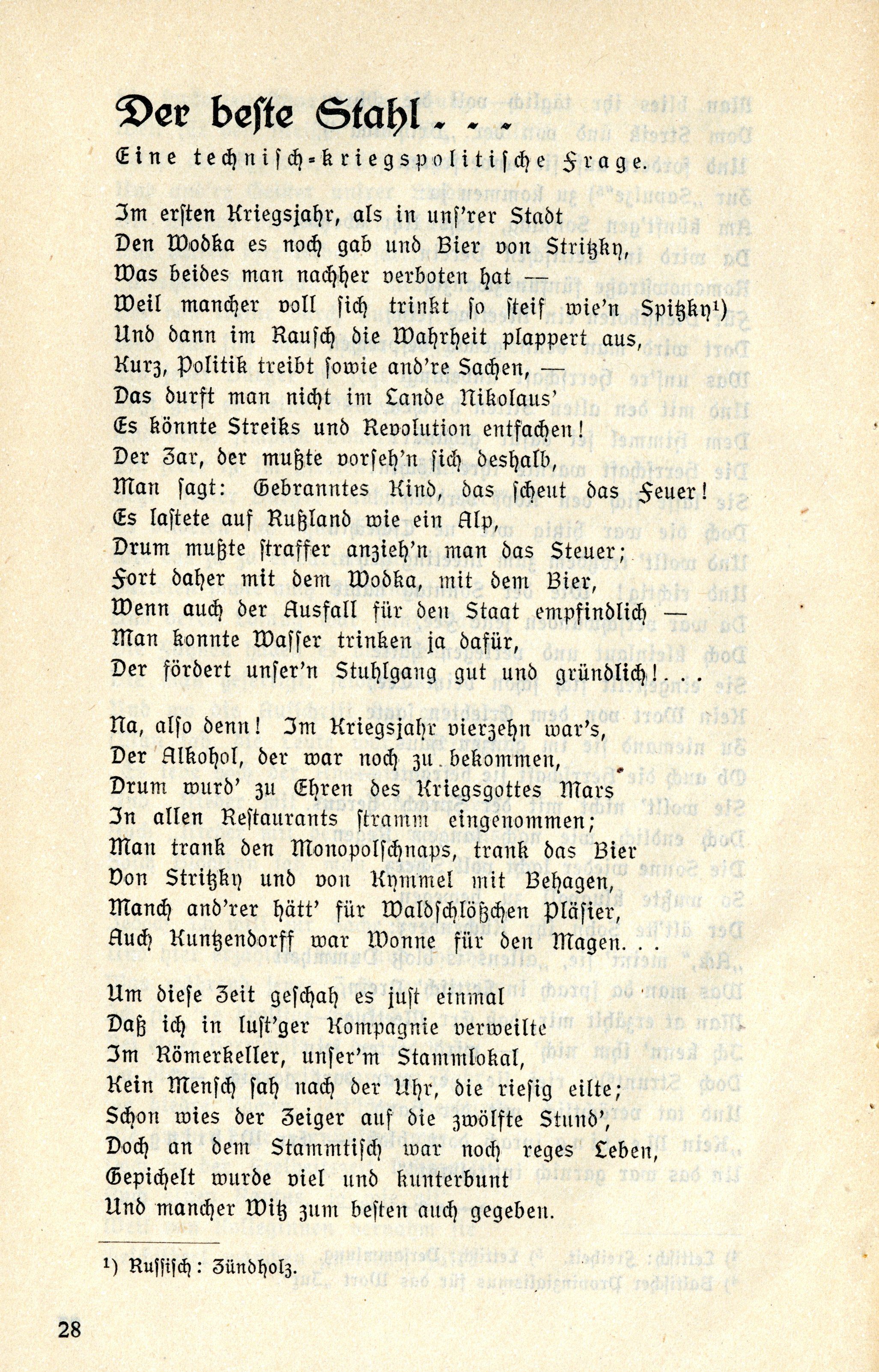 Der Balte im Maulkorb (1917) | 29. (28) Main body of text