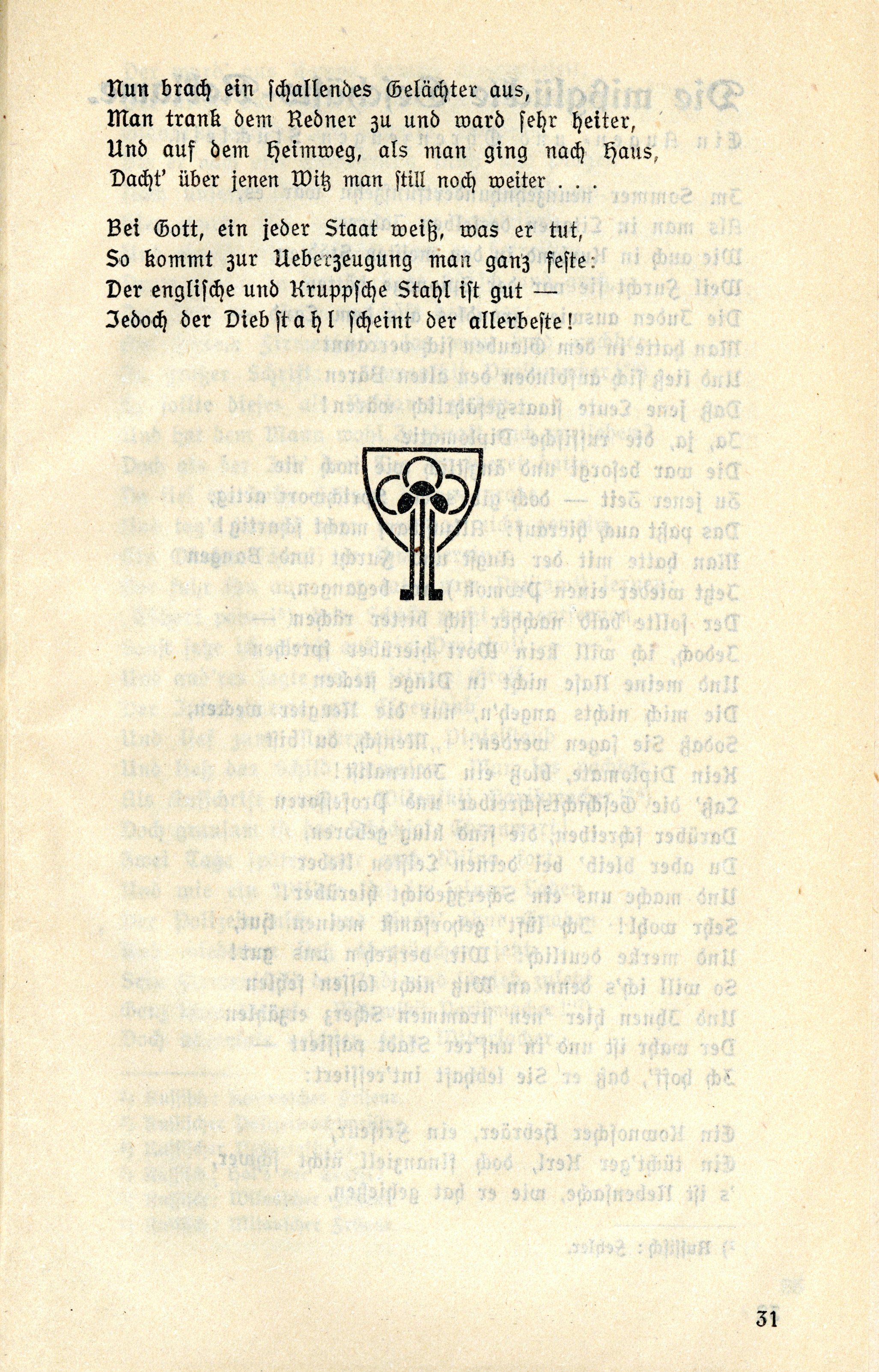 Der Balte im Maulkorb (1917) | 32. (31) Main body of text