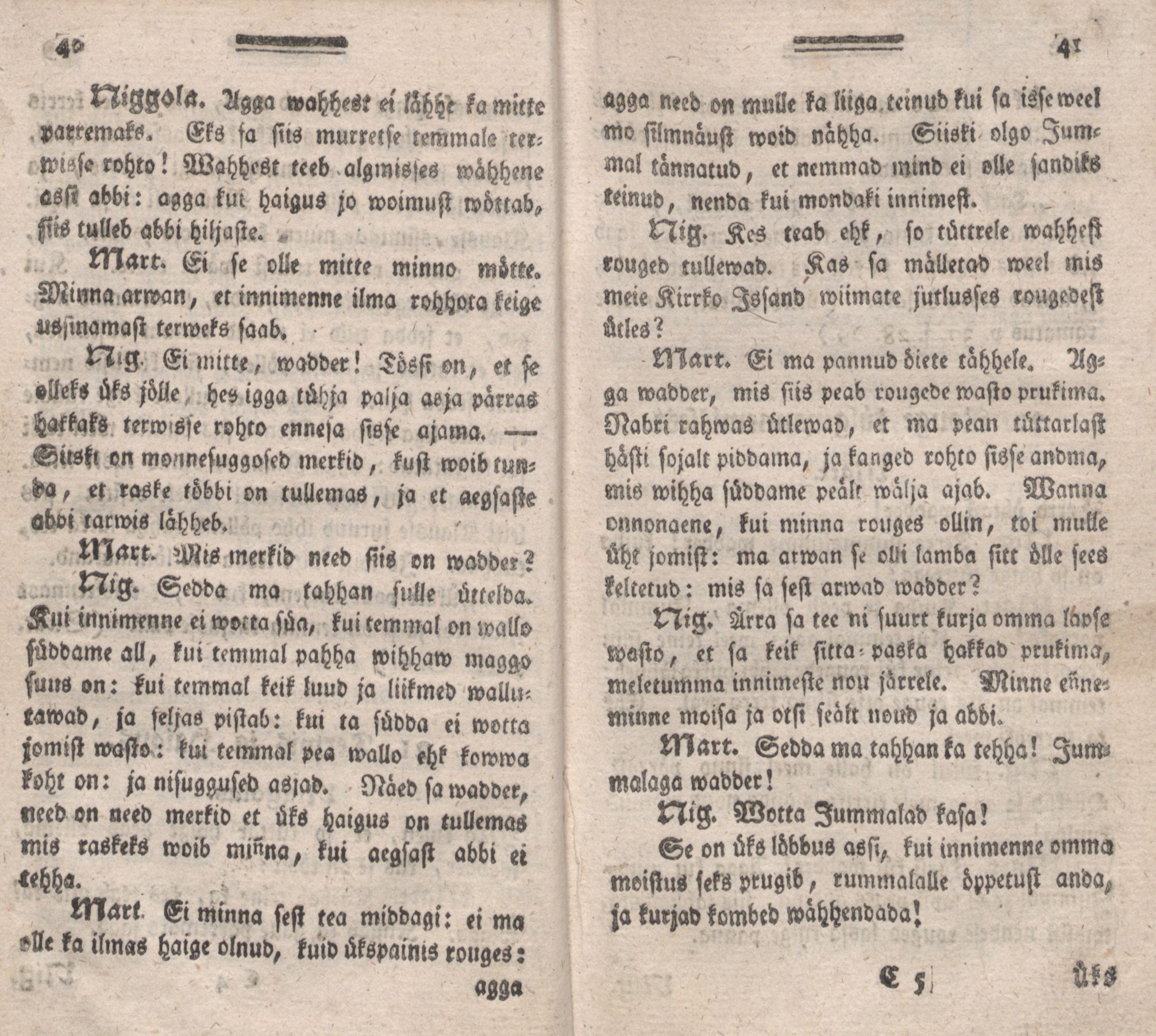 Üks Kaunis Jutto- ja Öppetusse-Ramat [2] (1787) | 22. (40-41) Põhitekst