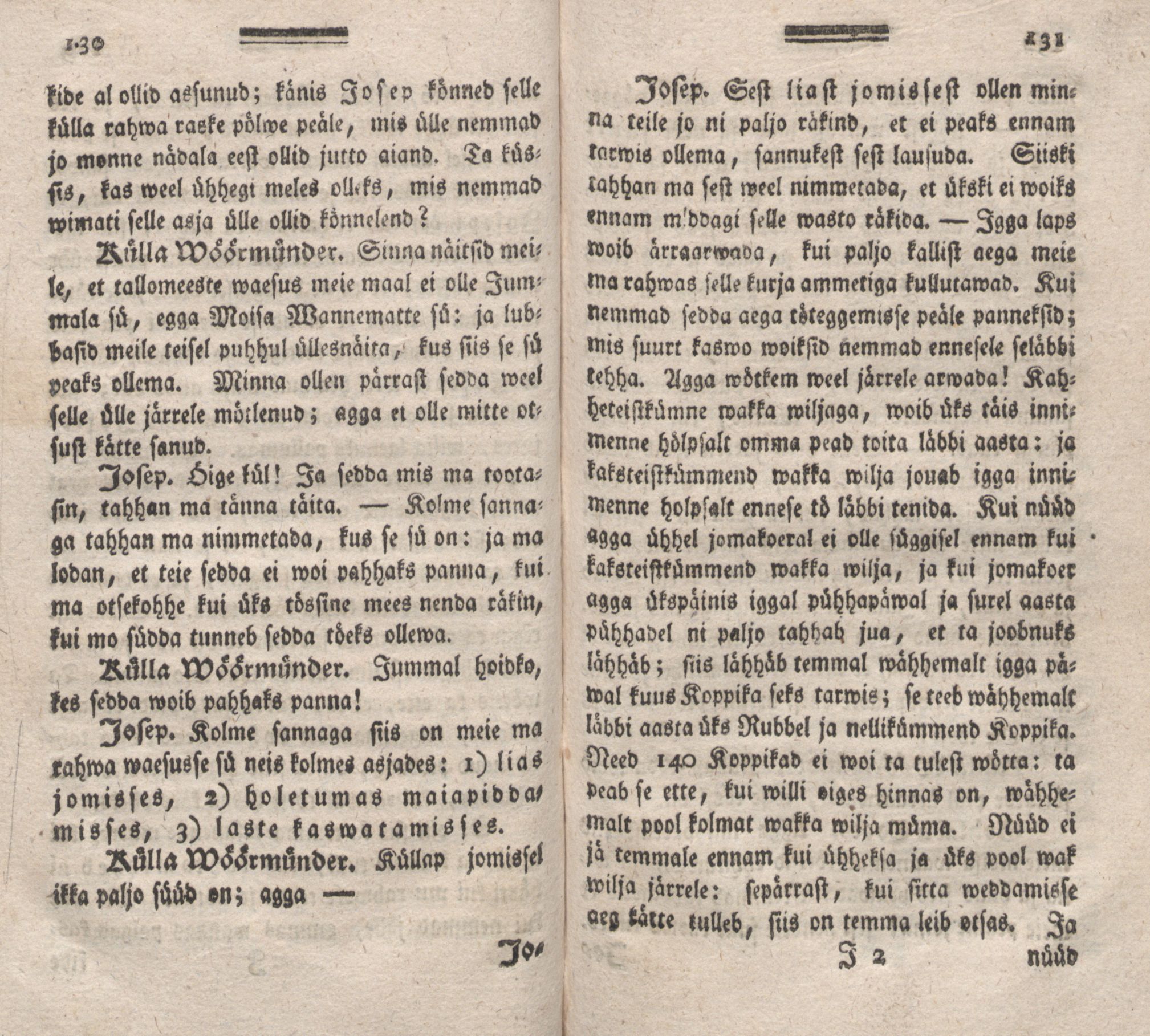 Üks Kaunis Jutto- ja Öppetusse-Ramat [2] (1787) | 67. (130-131) Põhitekst