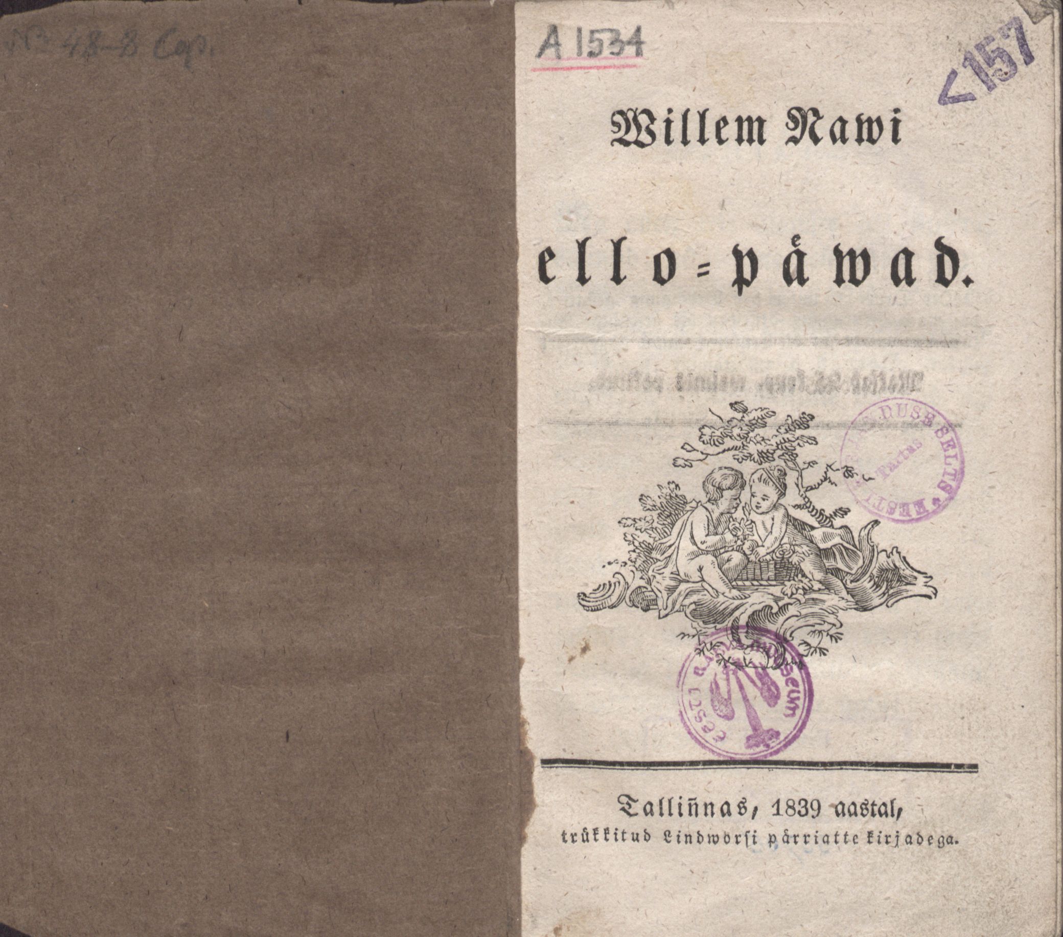 Willem Nawi ello-päwad (1839) | 1. Titelblatt