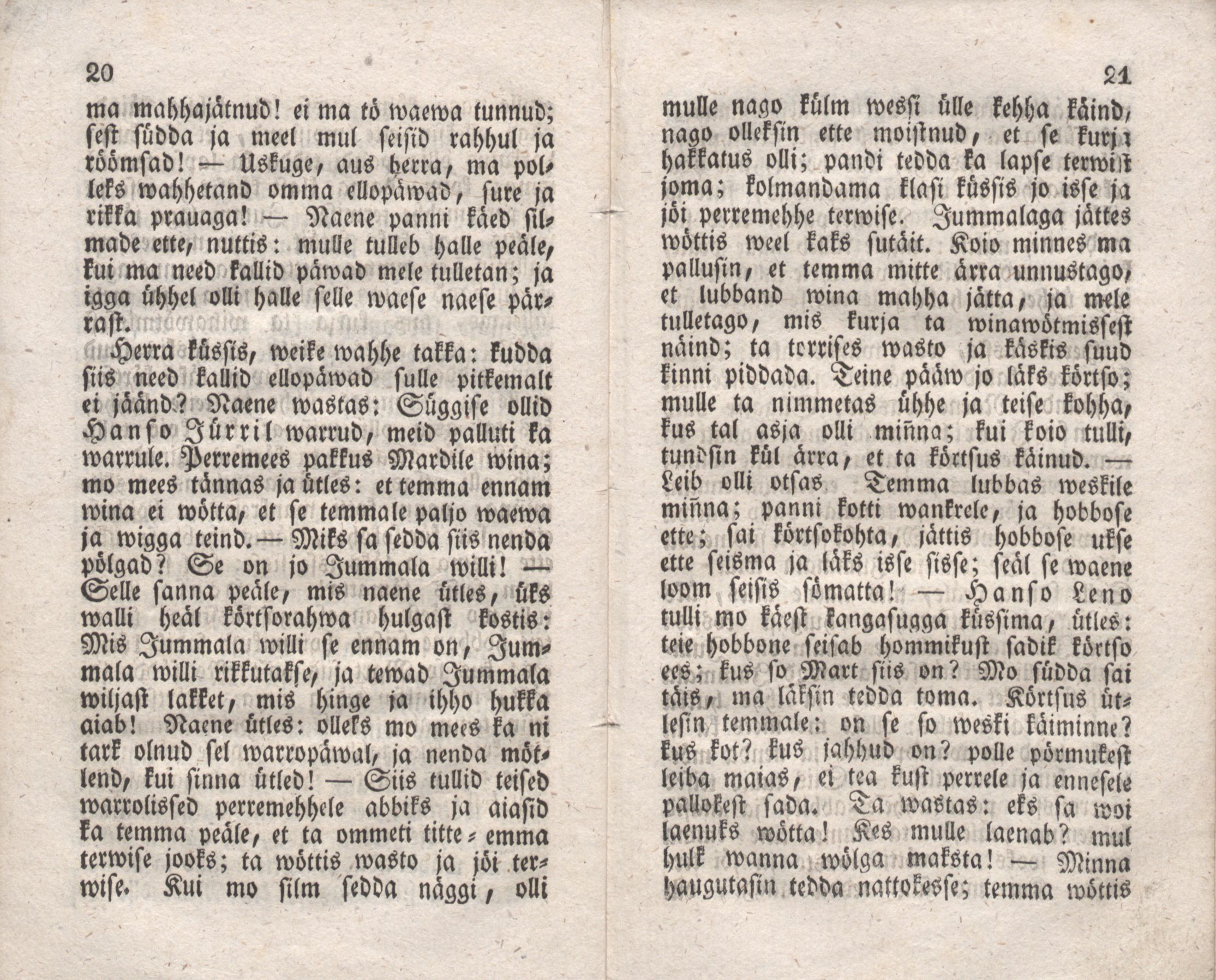 Willem Nawi ello-päwad (1839) | 11. (20-21) Haupttext