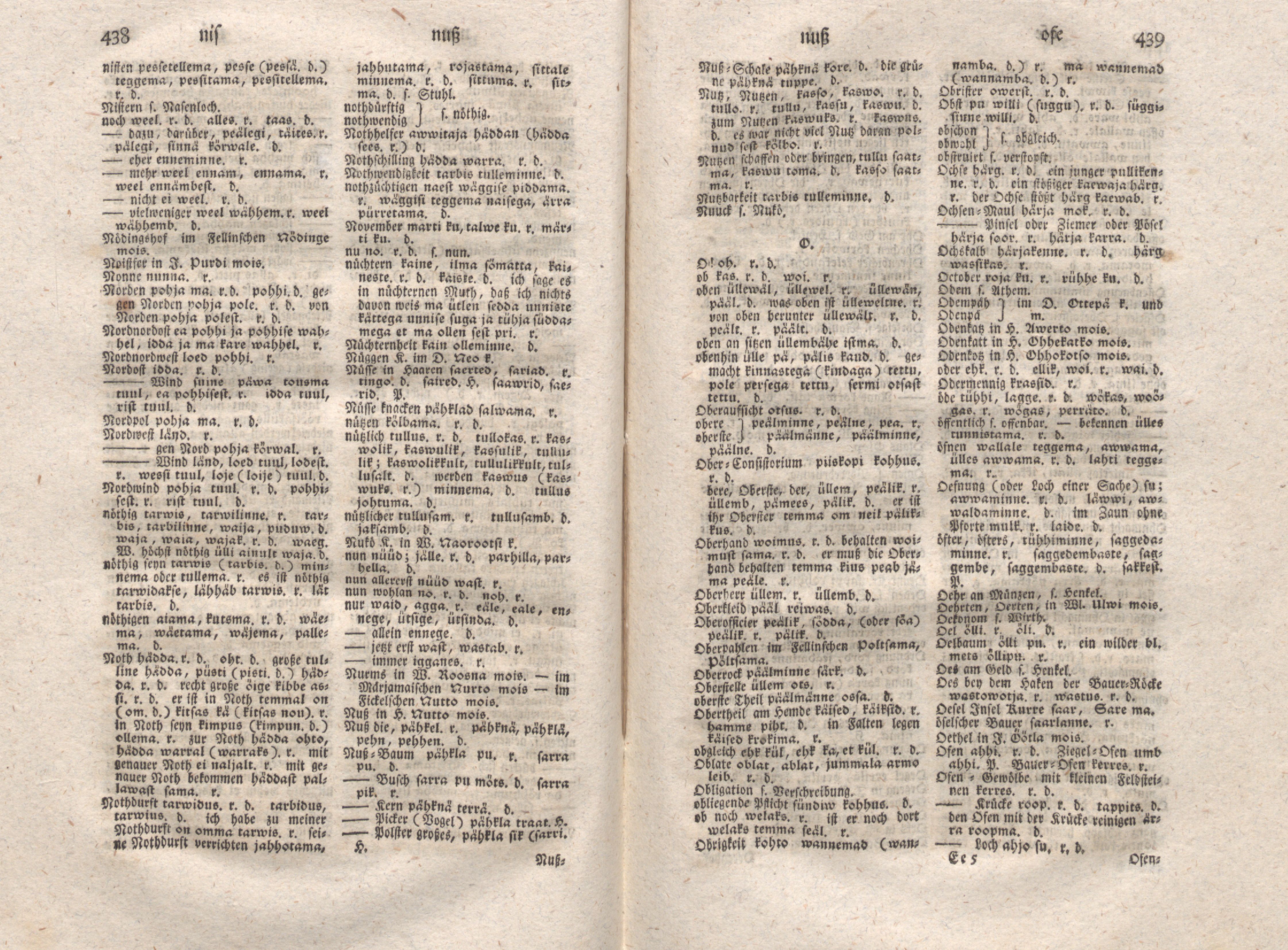 Ehstnische Sprachlehre für beide Hauptdialekte (1780) | 230. (438-439) Основной текст