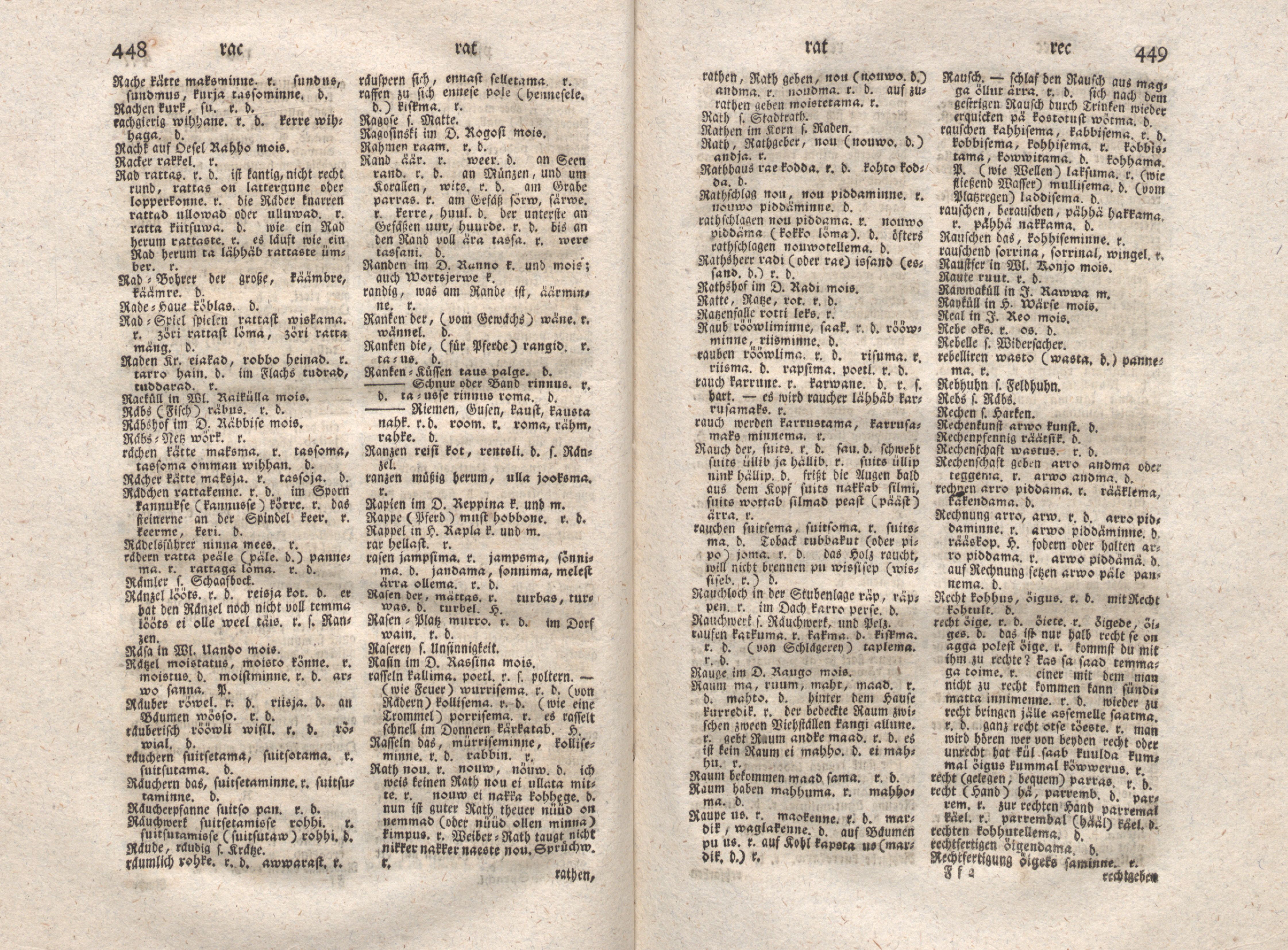 Ehstnische Sprachlehre für beide Hauptdialekte (1780) | 235. (448-449) Main body of text
