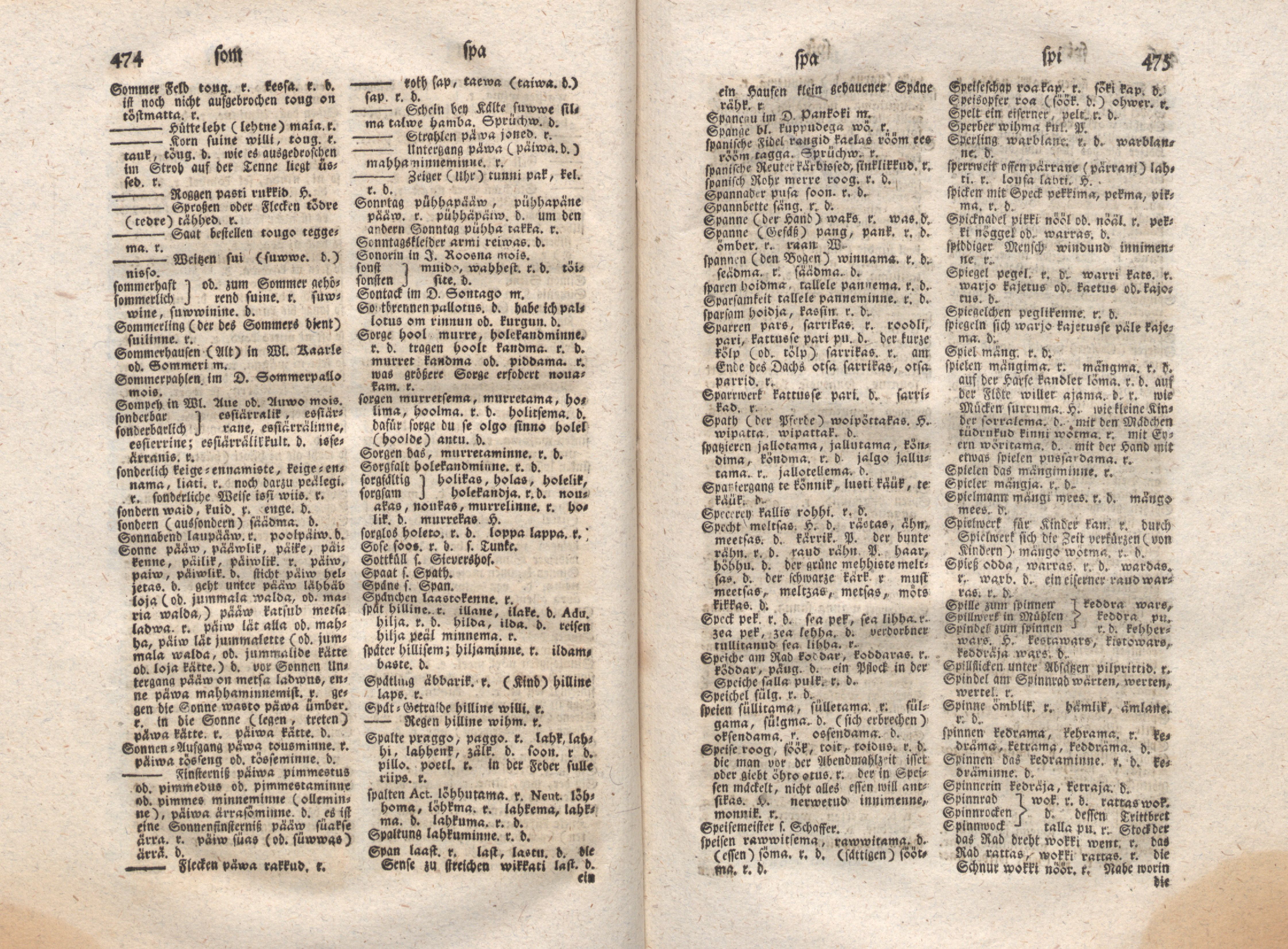 Ehstnische Sprachlehre für beide Hauptdialekte (1780) | 248. (474-475) Main body of text