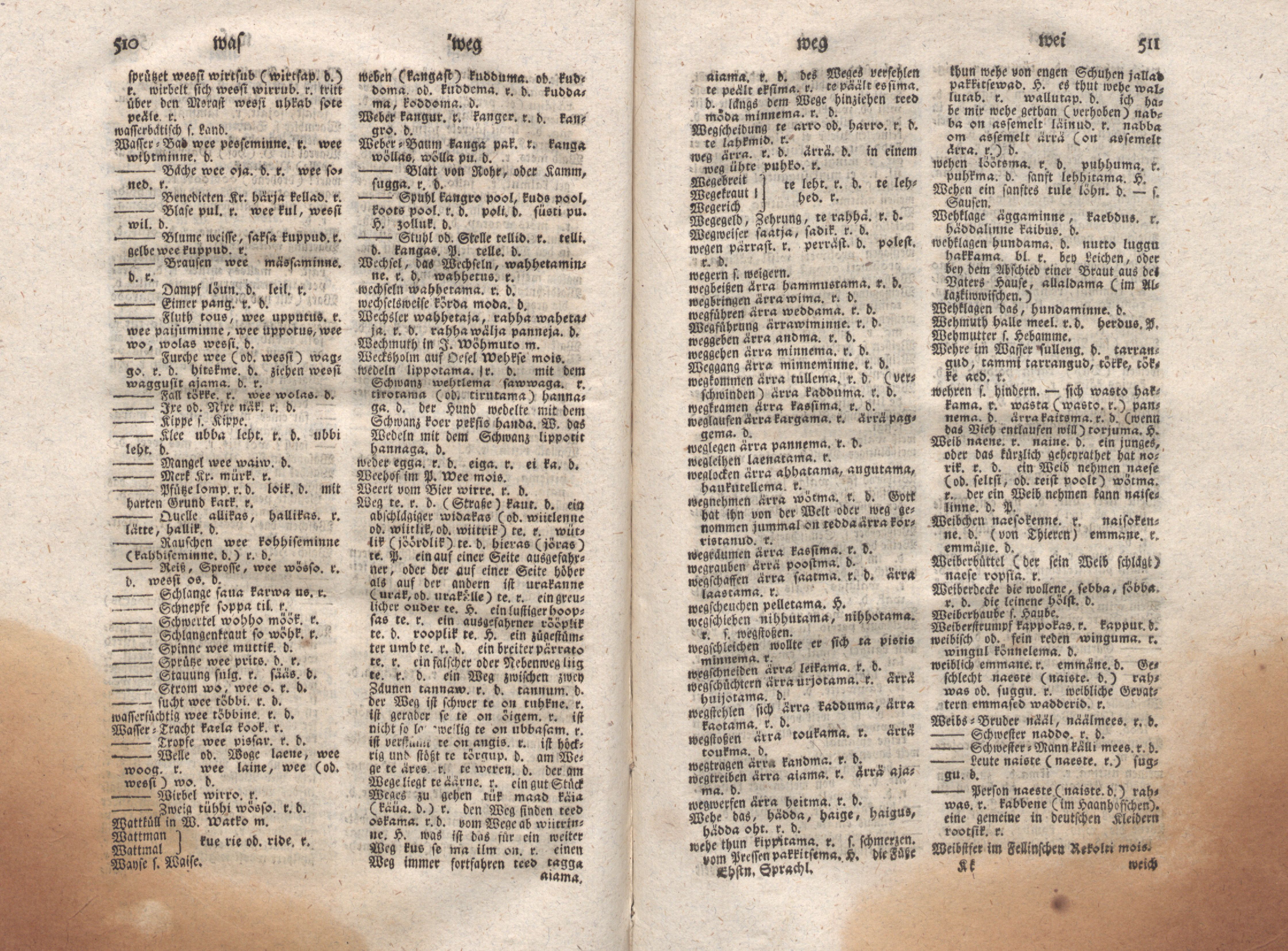Ehstnische Sprachlehre für beide Hauptdialekte (1780) | 266. (510-511) Main body of text