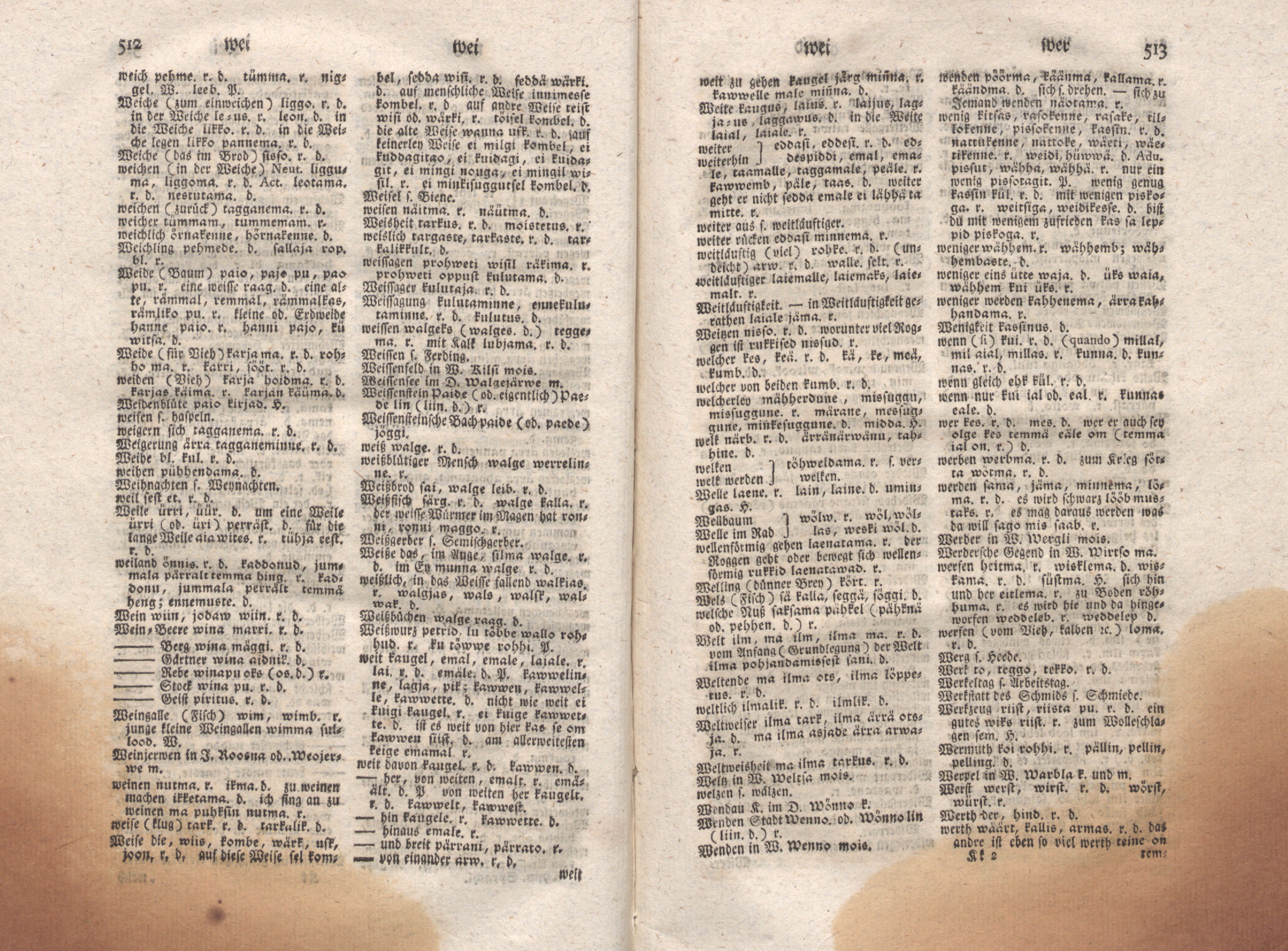 Ehstnische Sprachlehre für beide Hauptdialekte (1780) | 267. (512-513) Main body of text