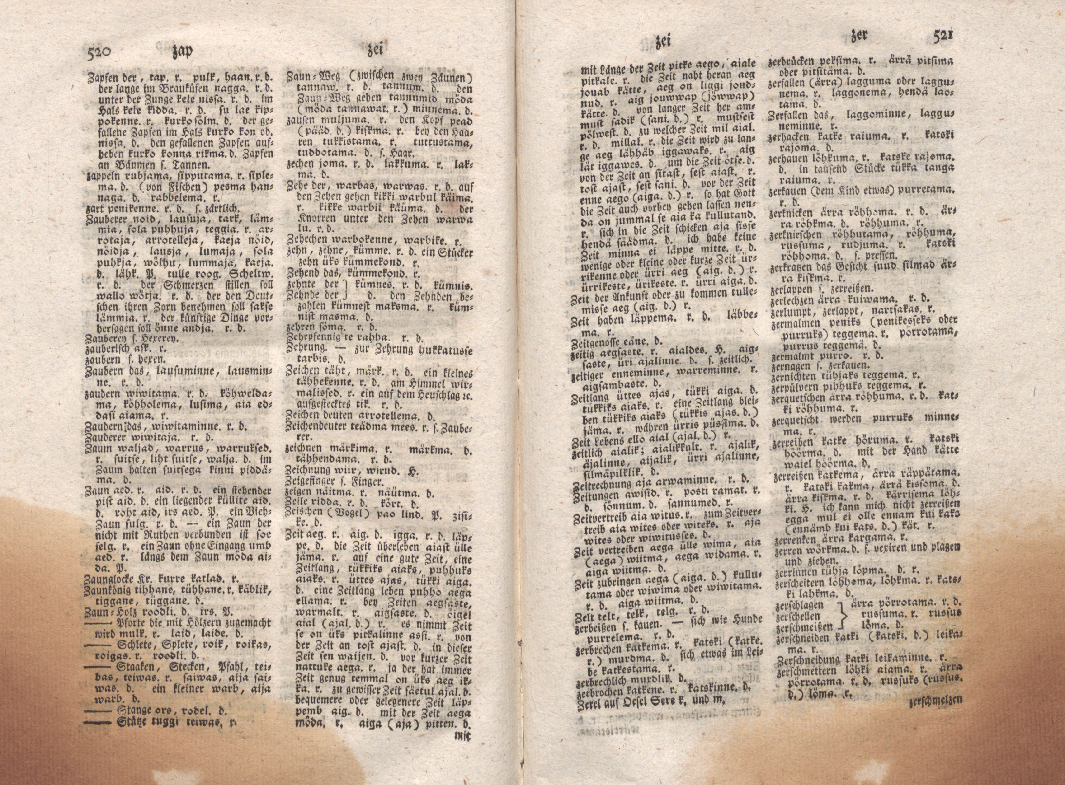 Ehstnische Sprachlehre für beide Hauptdialekte (1780) | 271. (520-521) Main body of text