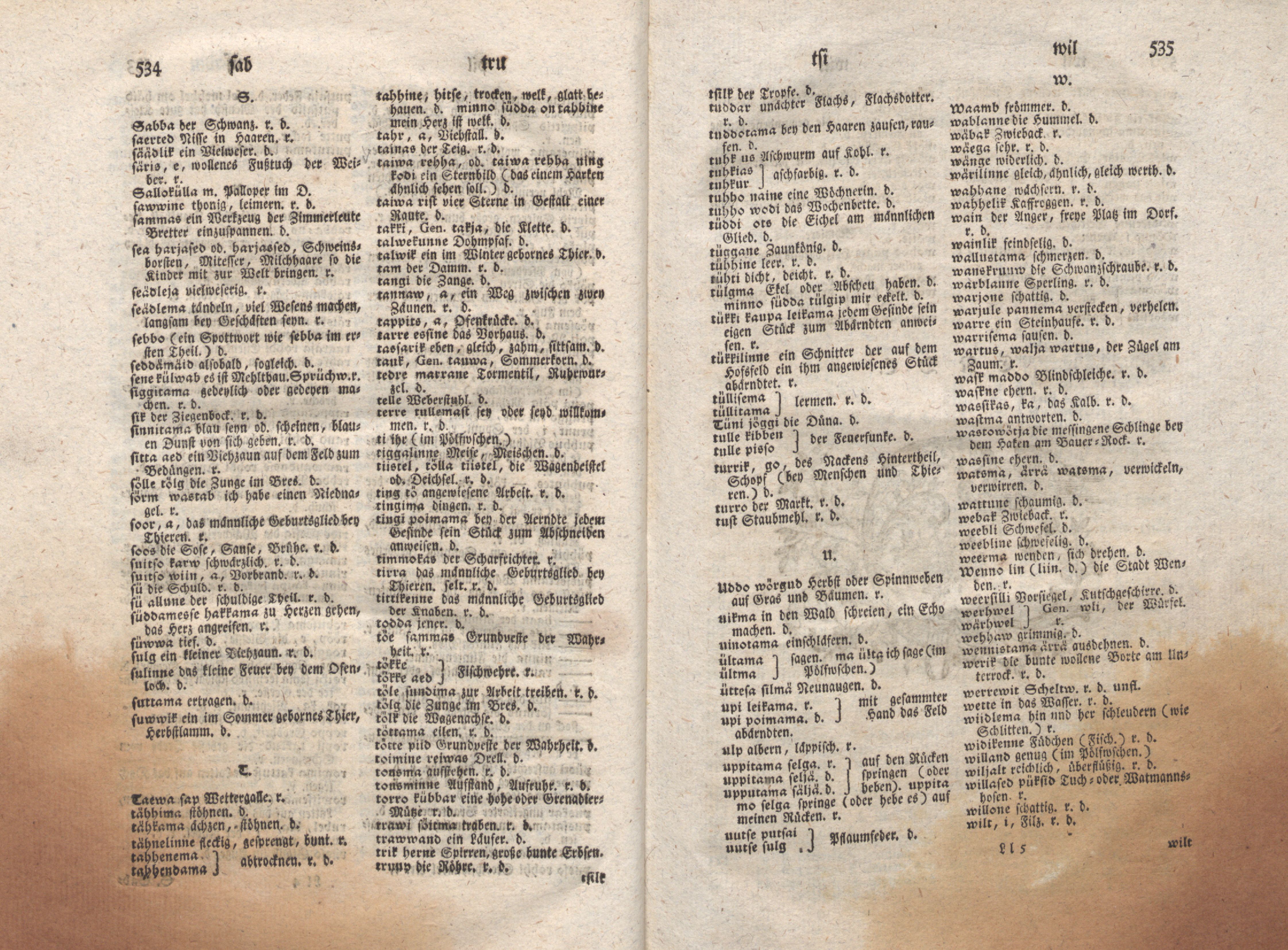 Ehstnische Sprachlehre für beide Hauptdialekte (1780) | 278. (534-535) Main body of text