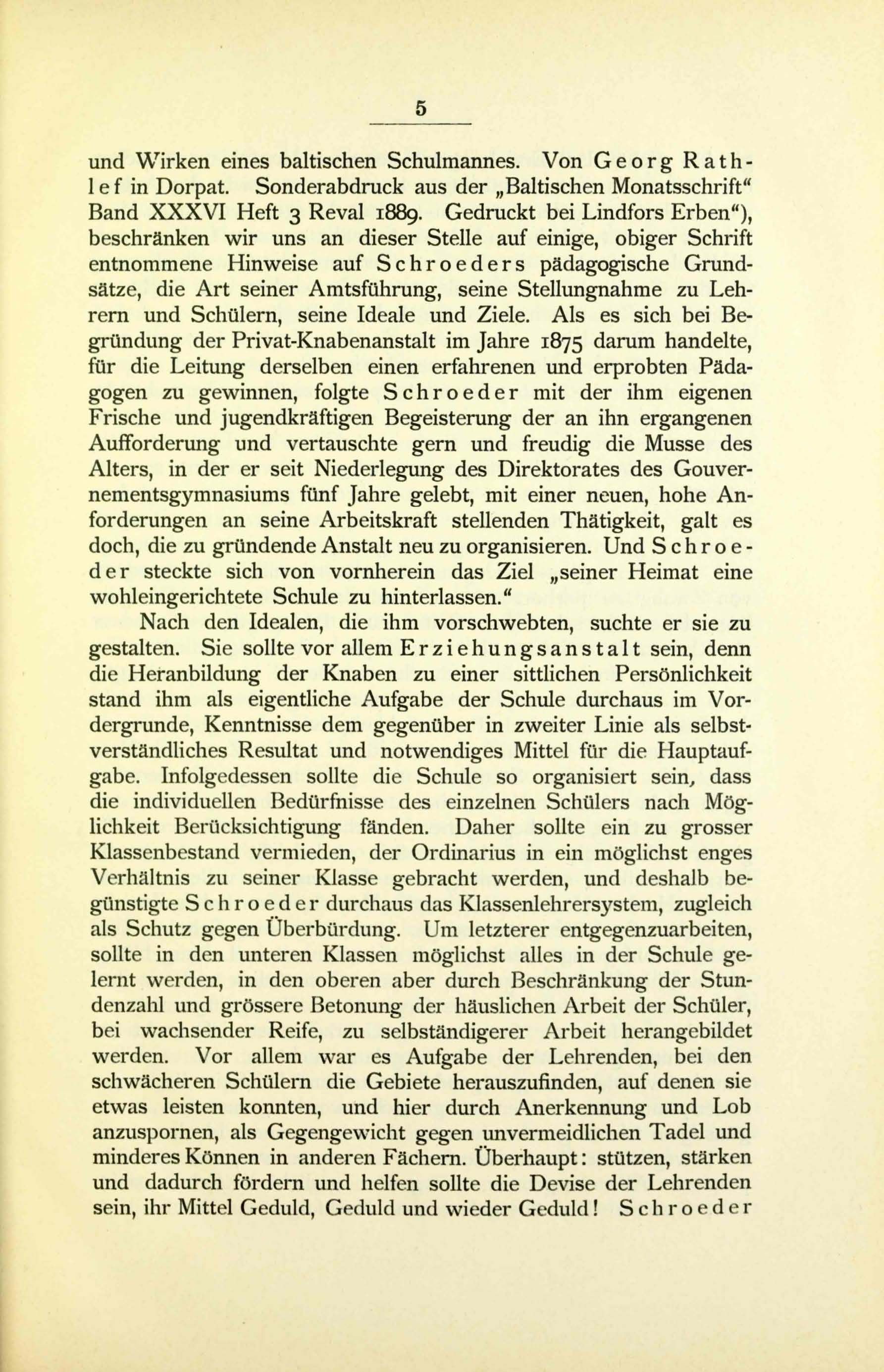 Die Zeddelmannsche Privat-Lehranstalt (1900) | 12. (5) Põhitekst
