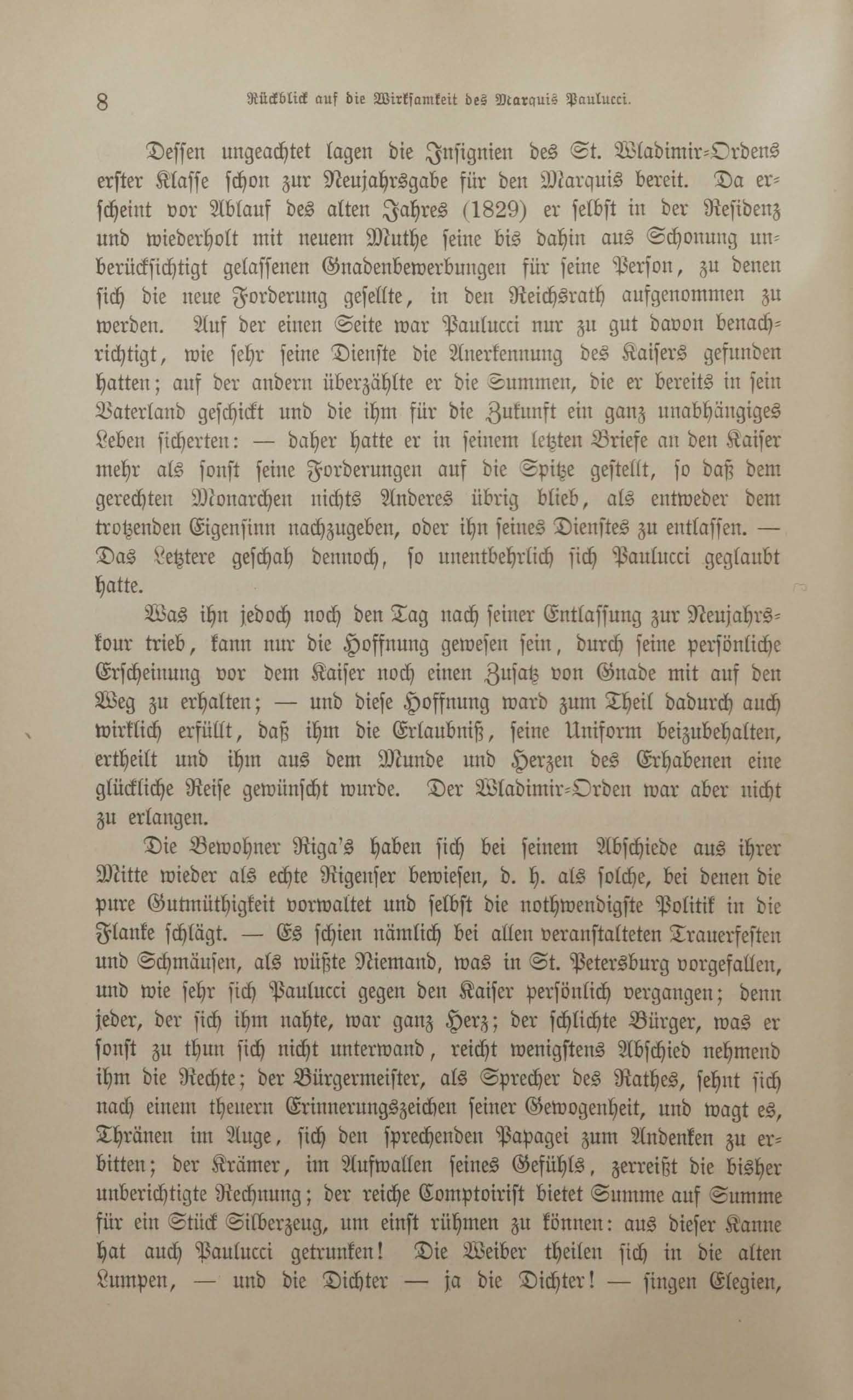 Fünfzig Jahre Russischer Verwaltung in den Baltischen Provinzen (1883) | 12. (8) Põhitekst
