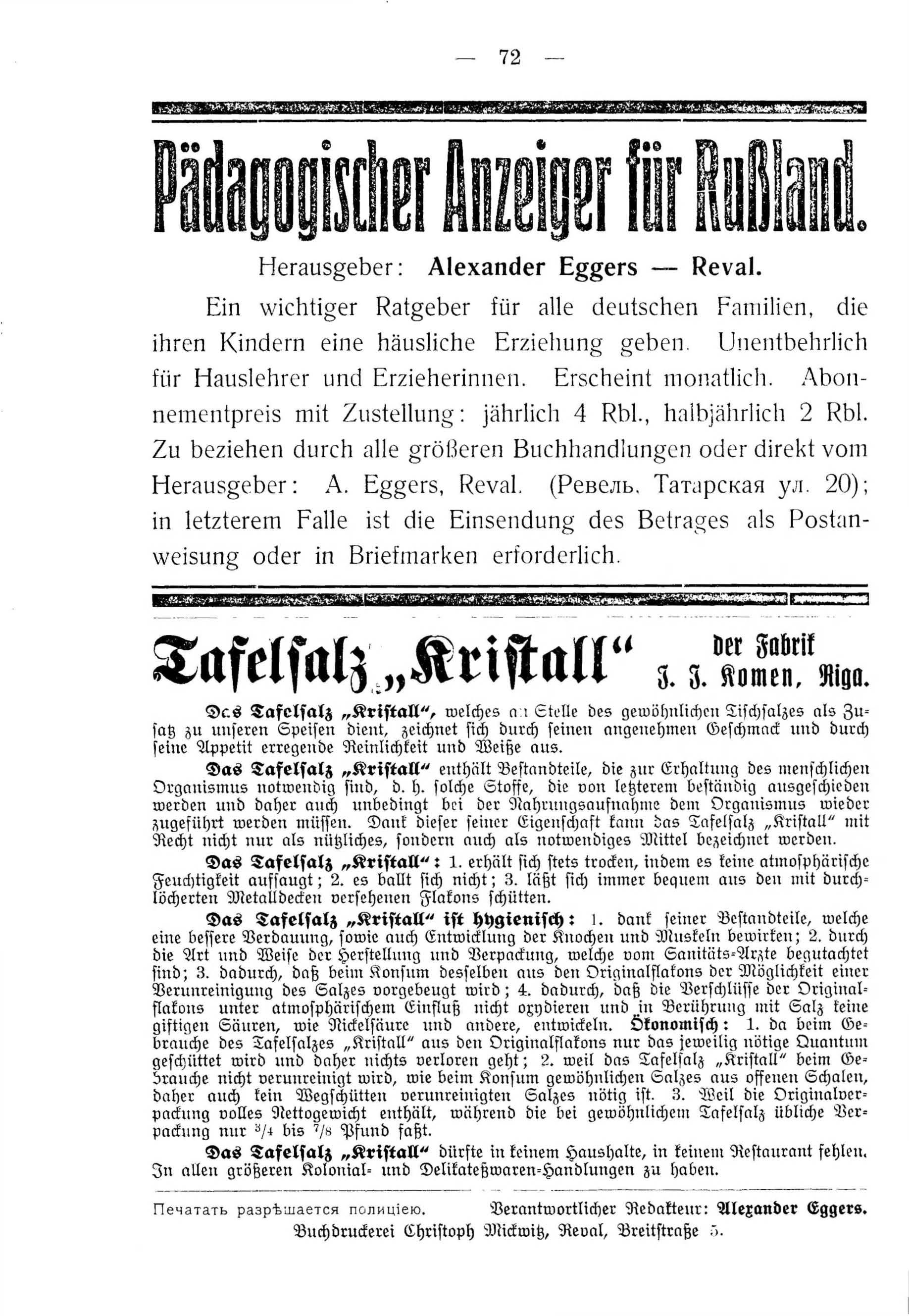 Deutsche Monatsschrift für Russland [4] (1915) | 72. (72) Основной текст