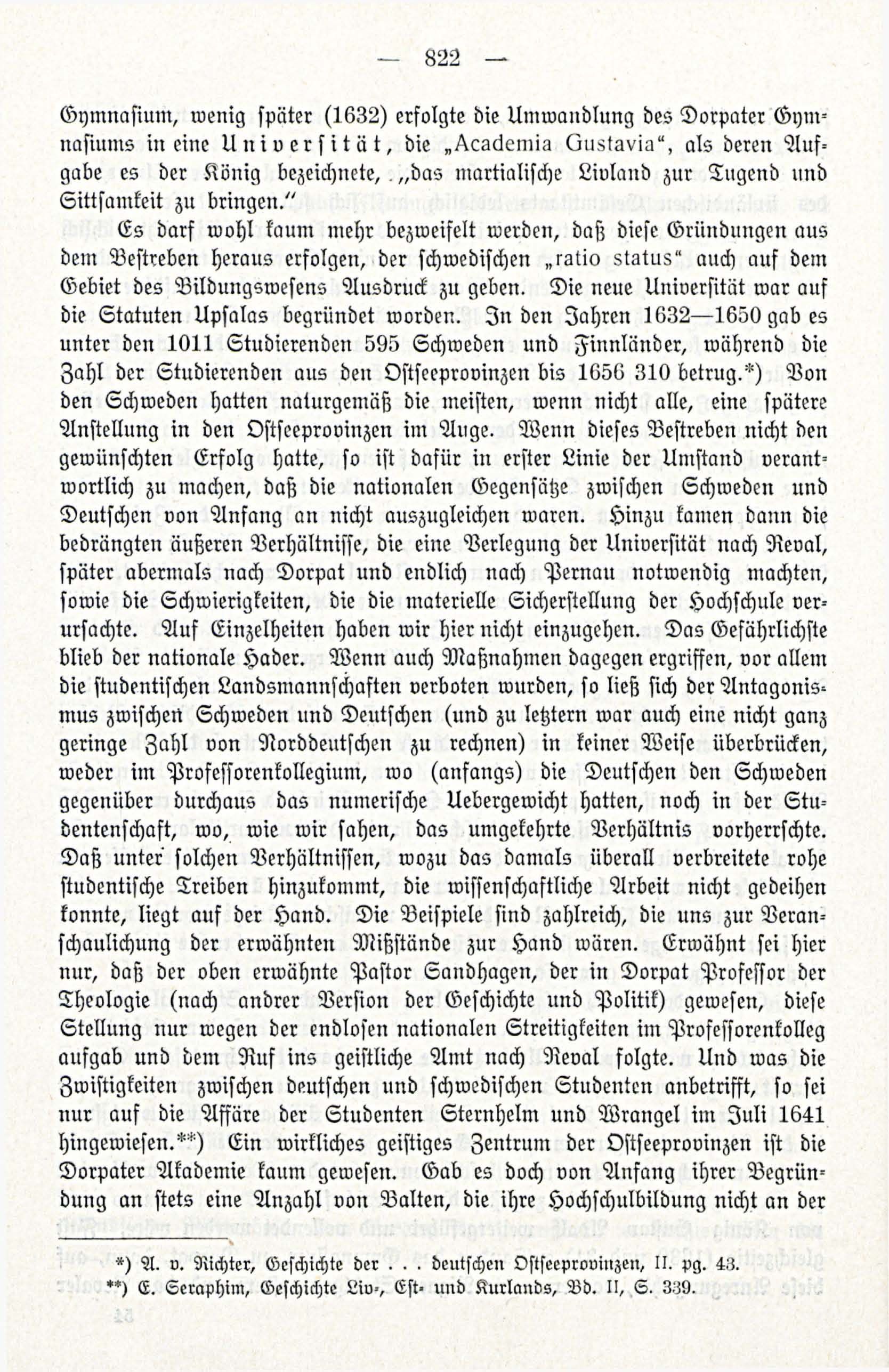 Zur Entwicklungesgescshichte des baltischen Literatenstandes (1914) | 4. (822) Haupttext
